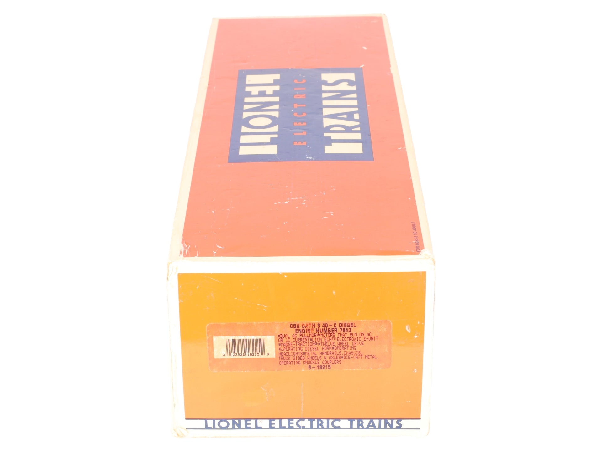 Lionel 6-18215 O Gauge CSX Dash 8 Diesel Engine #7643 EX/Box