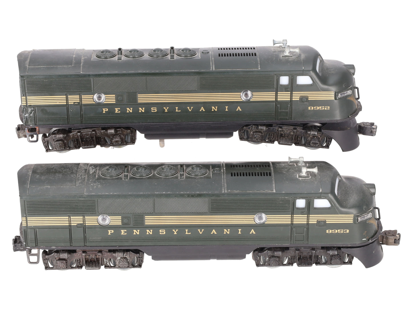 Lionel 6-8952 O Gauge Pennsylvania F-3 AA Diesel Locomotive Set VG