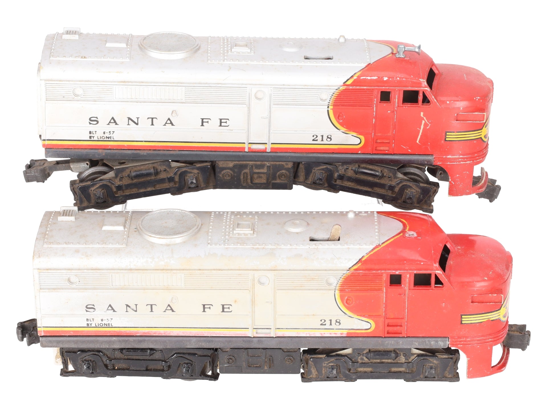 Lionel 218 Vintage O Santa Fe Alco AA Diesel Locomotive Set VG