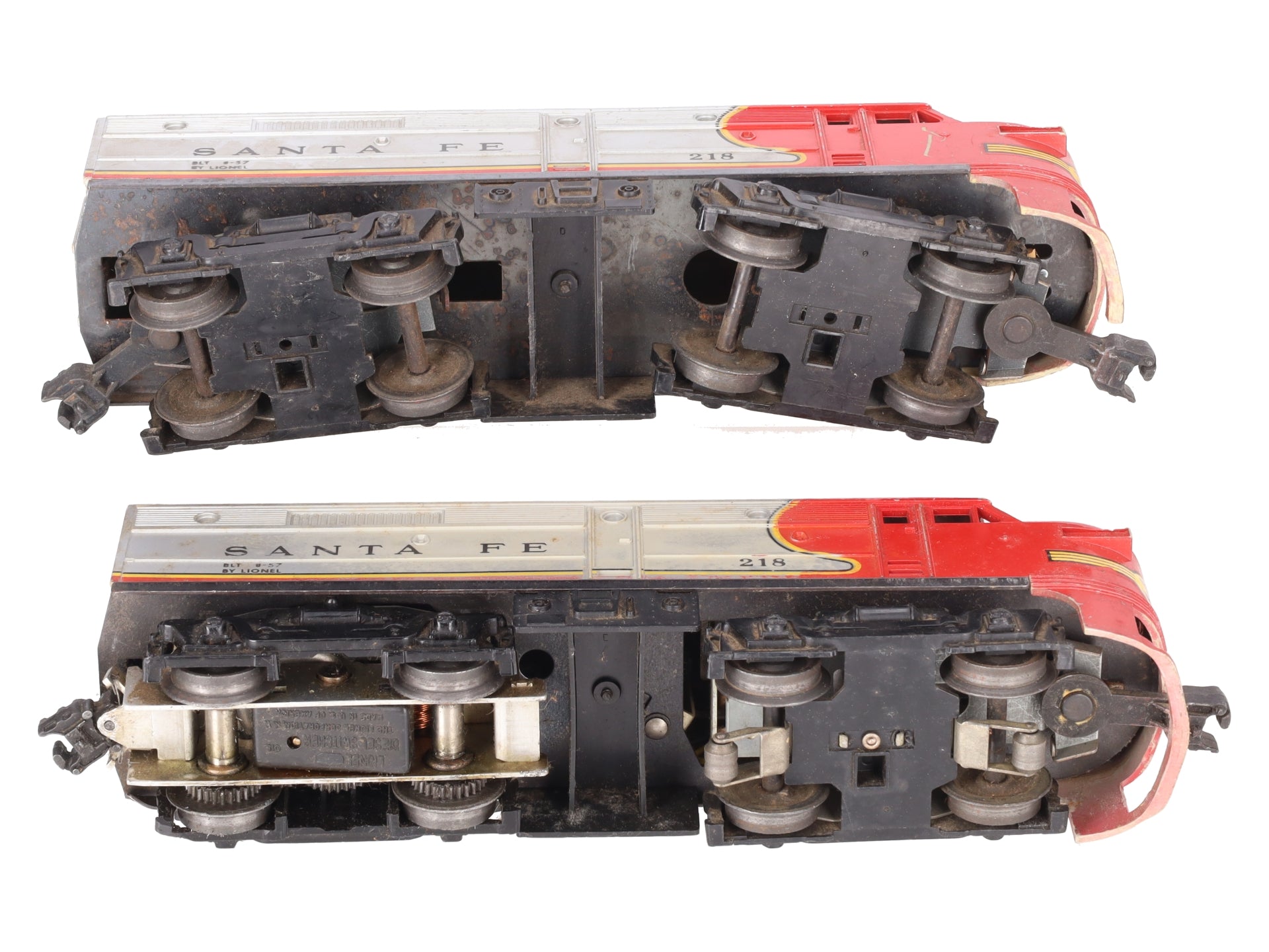 Lionel 218 Vintage O Santa Fe Alco AA Diesel Locomotive Set VG