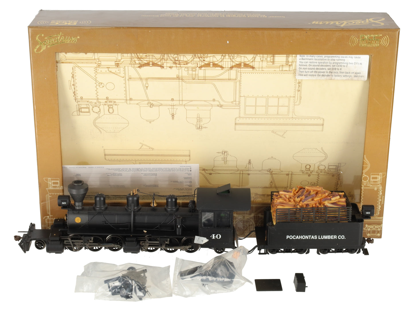 Bachmann 28704 On30 Pocahontas Lumber Co Baldwin 2-6-6-2 w/Sound & DCC #40 EX/Box