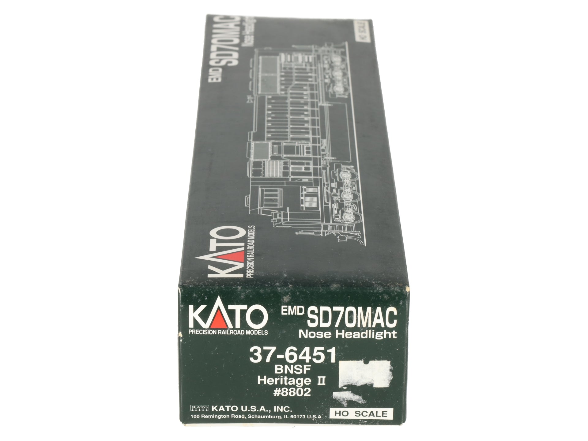 Kato 37-6451 HO BNSF Heritage II EMD SD70MAC Diesel Locomotive #8802 EX/Box