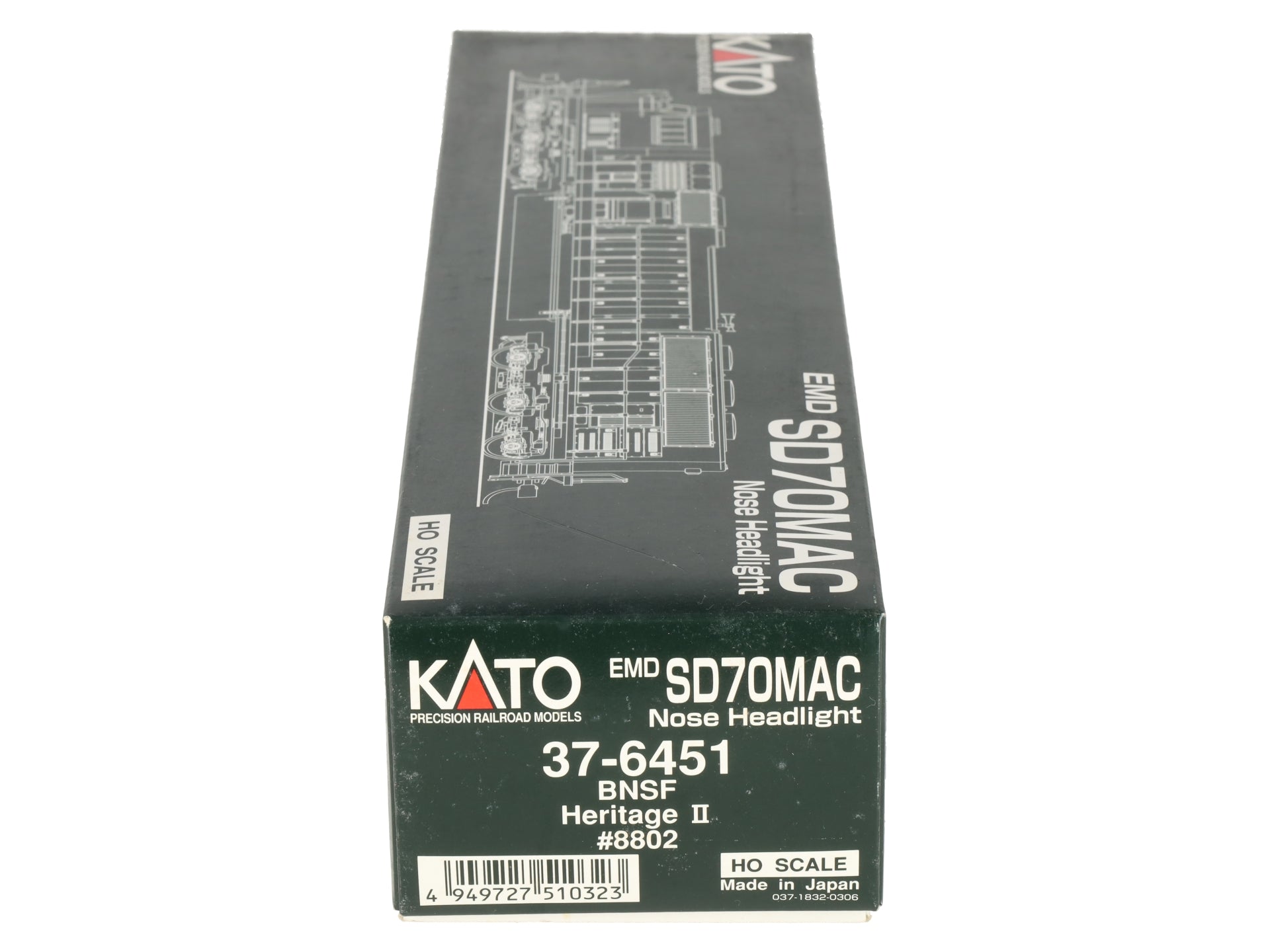 Kato 37-6451 HO BNSF Heritage II EMD SD70MAC Diesel Locomotive #8802 EX/Box