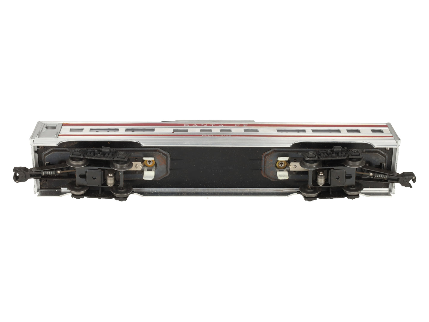 Lionel 2562 Vintage O Santa Fe Regal Pass Red Stripe Aluminum Vista Dome Car VG