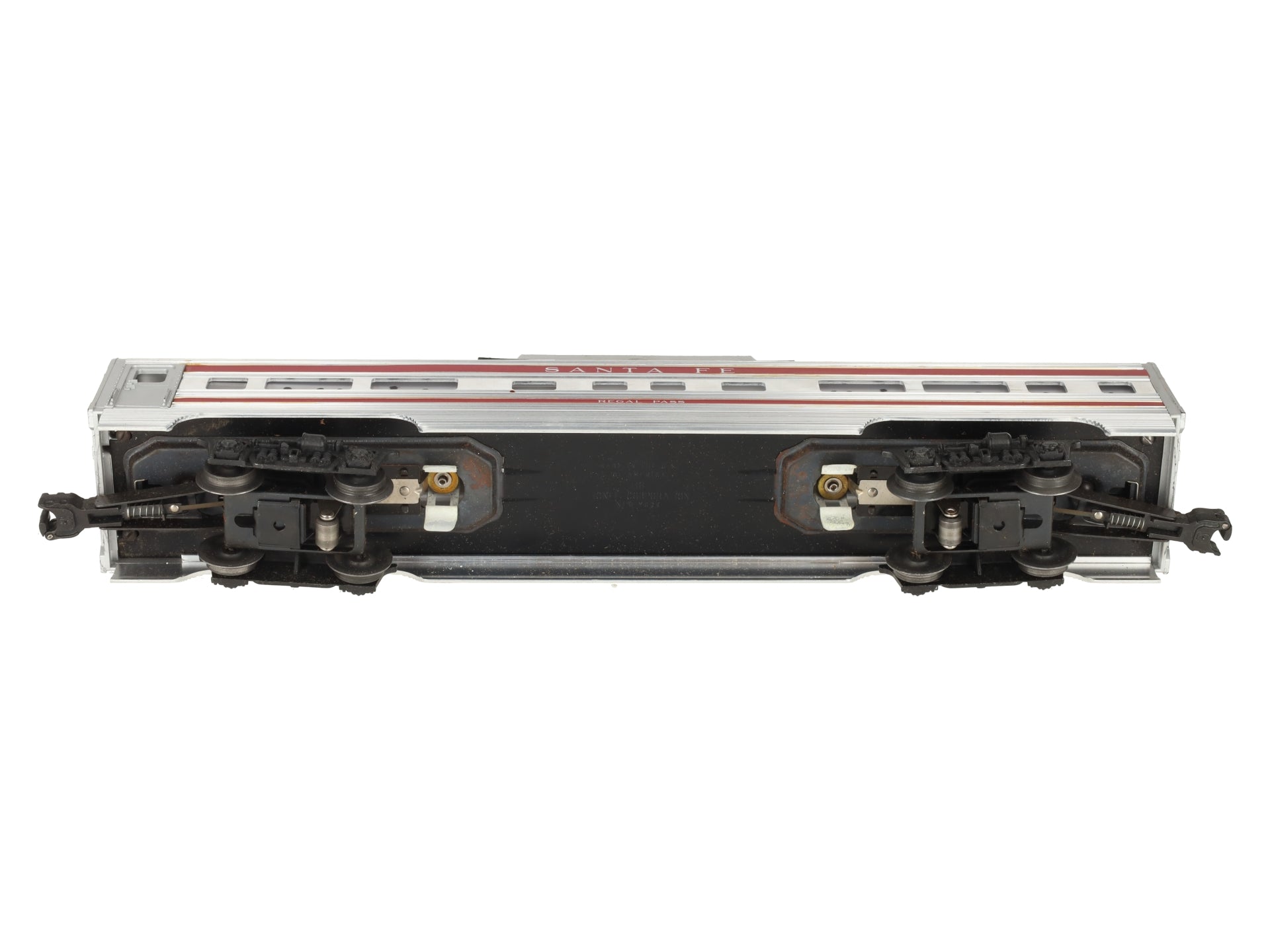 Lionel 2562 Vintage O Santa Fe Regal Pass Red Stripe Aluminum Vista Dome Car VG