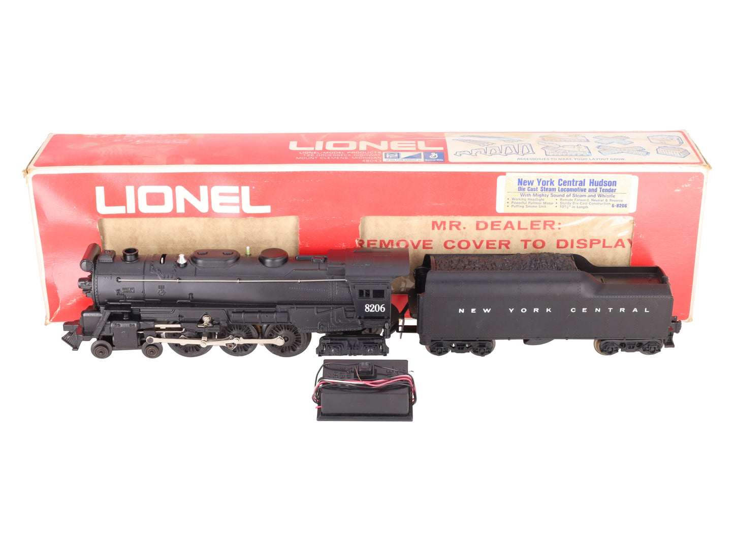 Lionel 6-8206 O Gauge New York Central Hudson 4-6-4 Steam Locomotive & Tender EX/Box