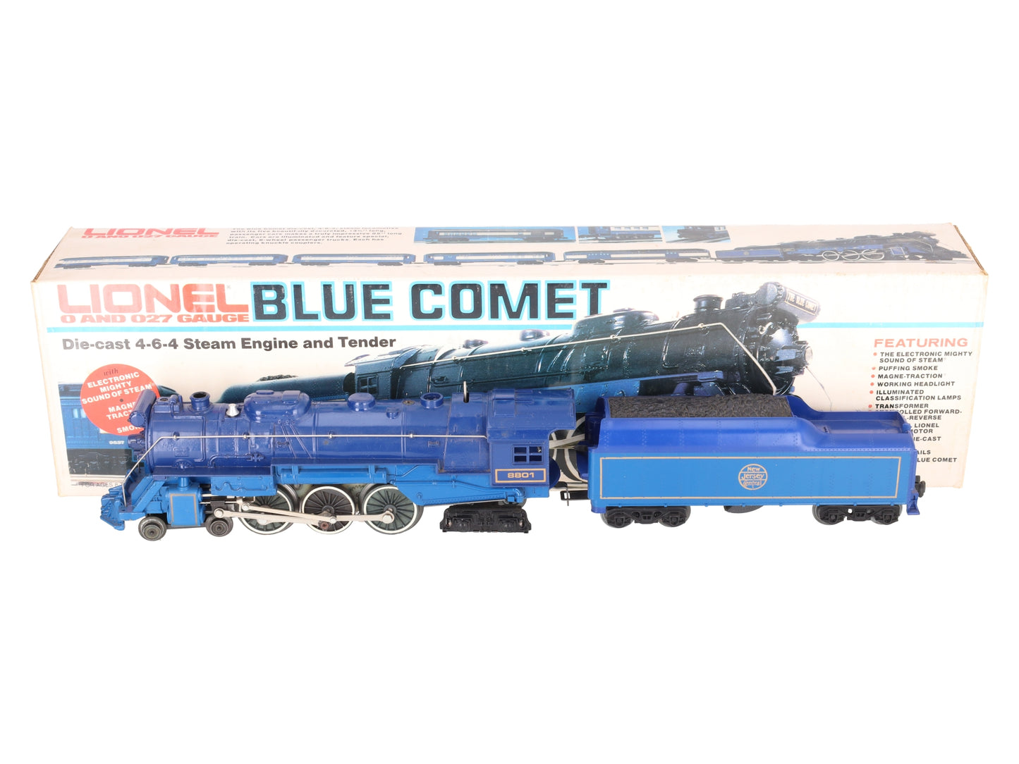 Lionel 6-8801 O Gauge CNJ Blue Comet 4-6-4 Steam Locomotive & Tender #8801 VG/Box