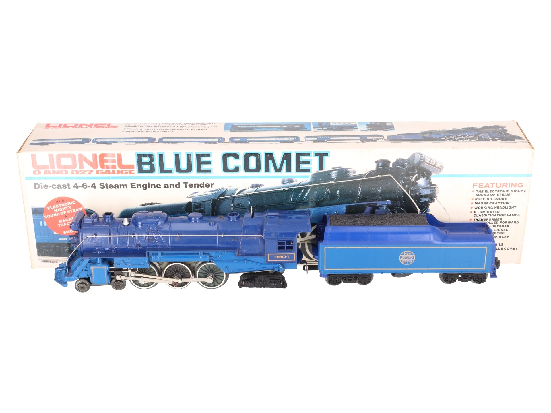 Lionel 6-8801 O Gauge CNJ Blue Comet 4-6-4 Steam Locomotive & Tender #8801 VG/Box