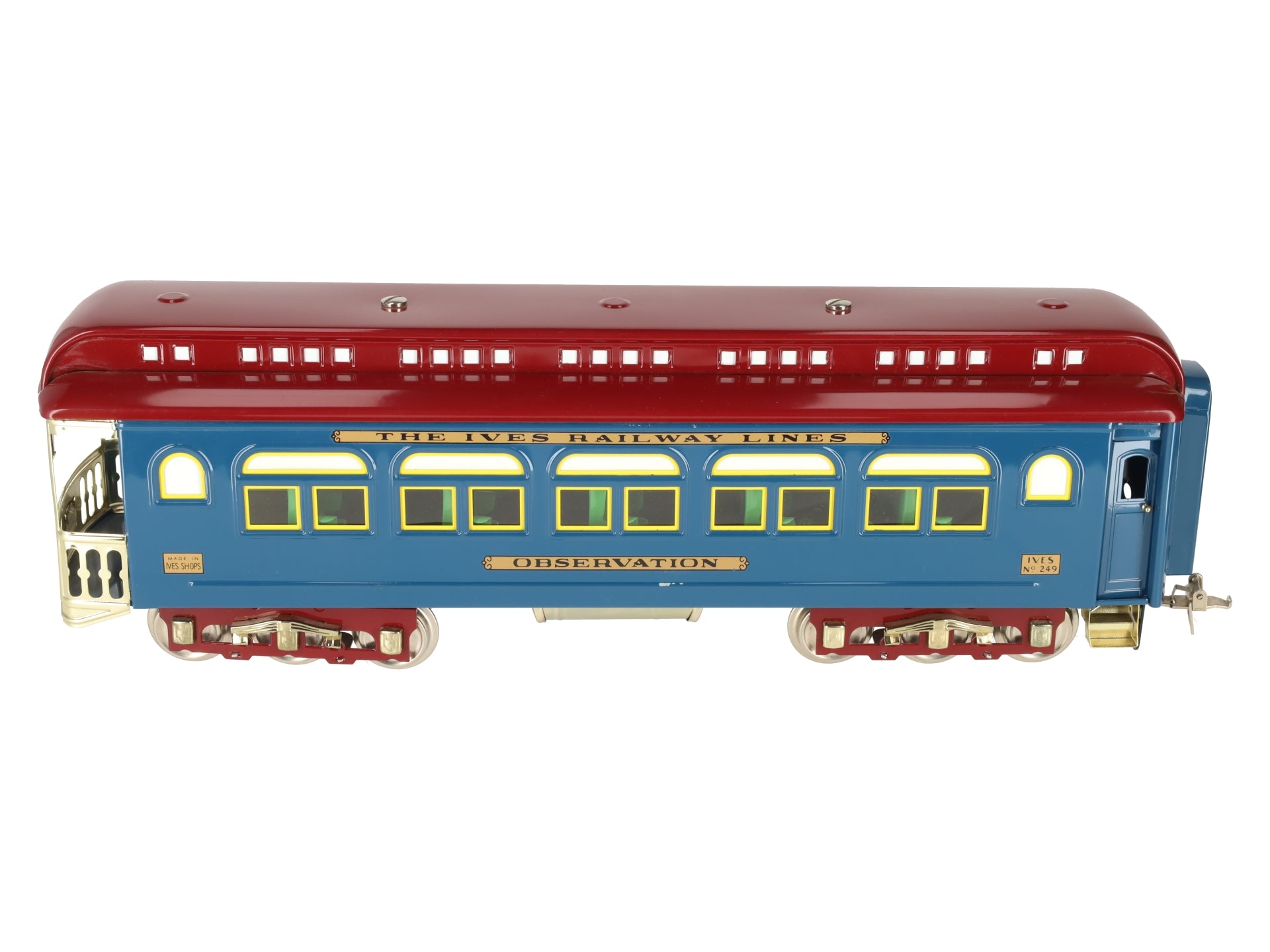 MTH 10-5086 D Std Gauge Ives 240 Series Observation Car #249 EX