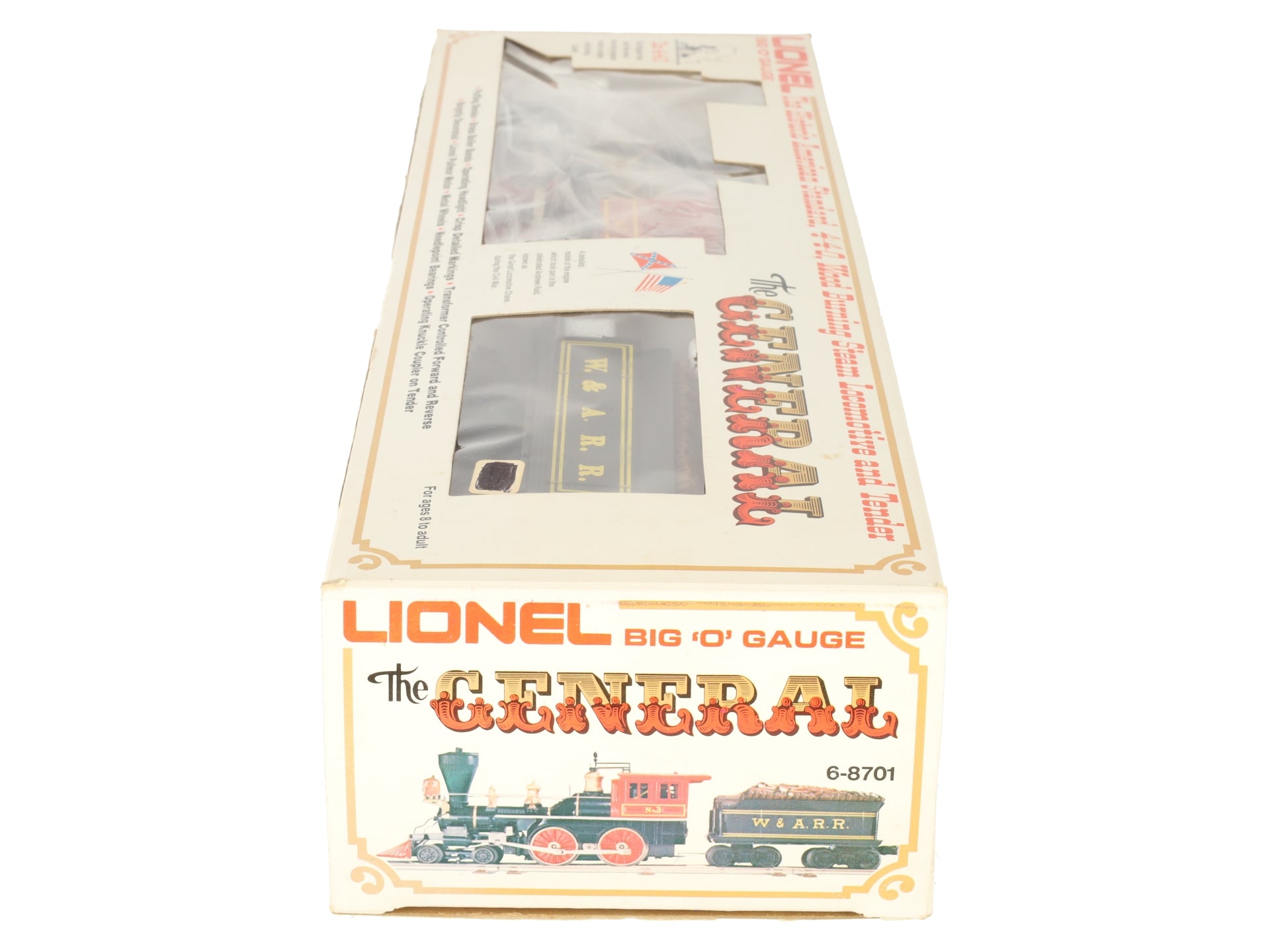 Lionel 6-8701 O Gauge W&ARR General 4-4-0 Steam Locomotive and Tender #3 LN/Box