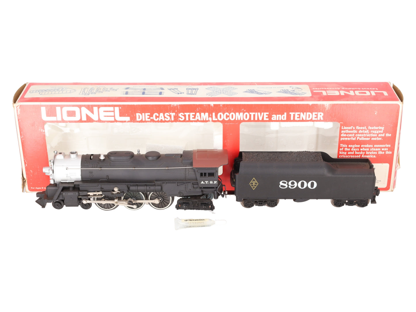 Lionel 6-8900 O Gauge ATSF 4-6-4 Steam Locomotive & Tender #8900 VG/Box