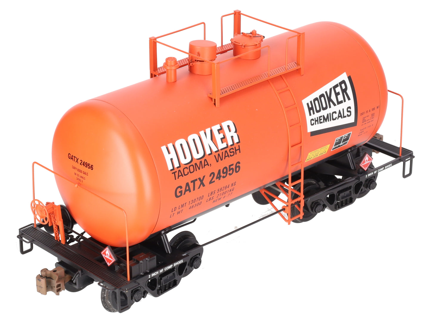 USA Trains R15206 G Hooker Chemicals Beer Can Tank Car #24956 (Metal Wheels) LN/Box