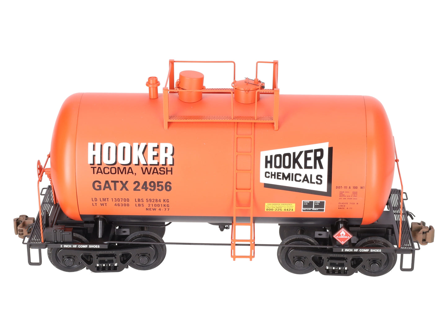 USA Trains R15206 G Hooker Chemicals Beer Can Tank Car #24956 (Metal Wheels) LN/Box