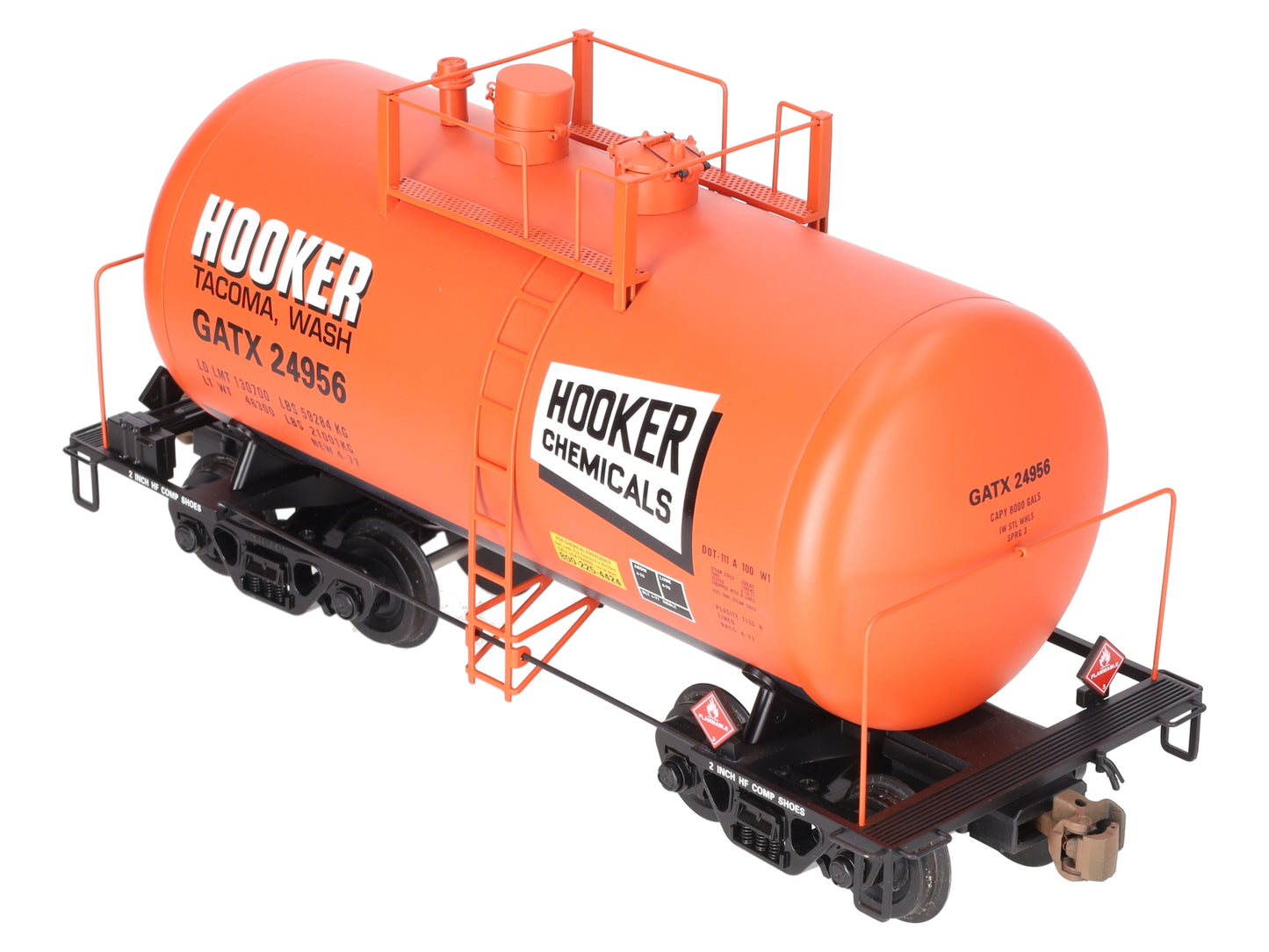 USA Trains R15206 G Hooker Chemicals Beer Can Tank Car #24956 (Metal Wheels) LN/Box