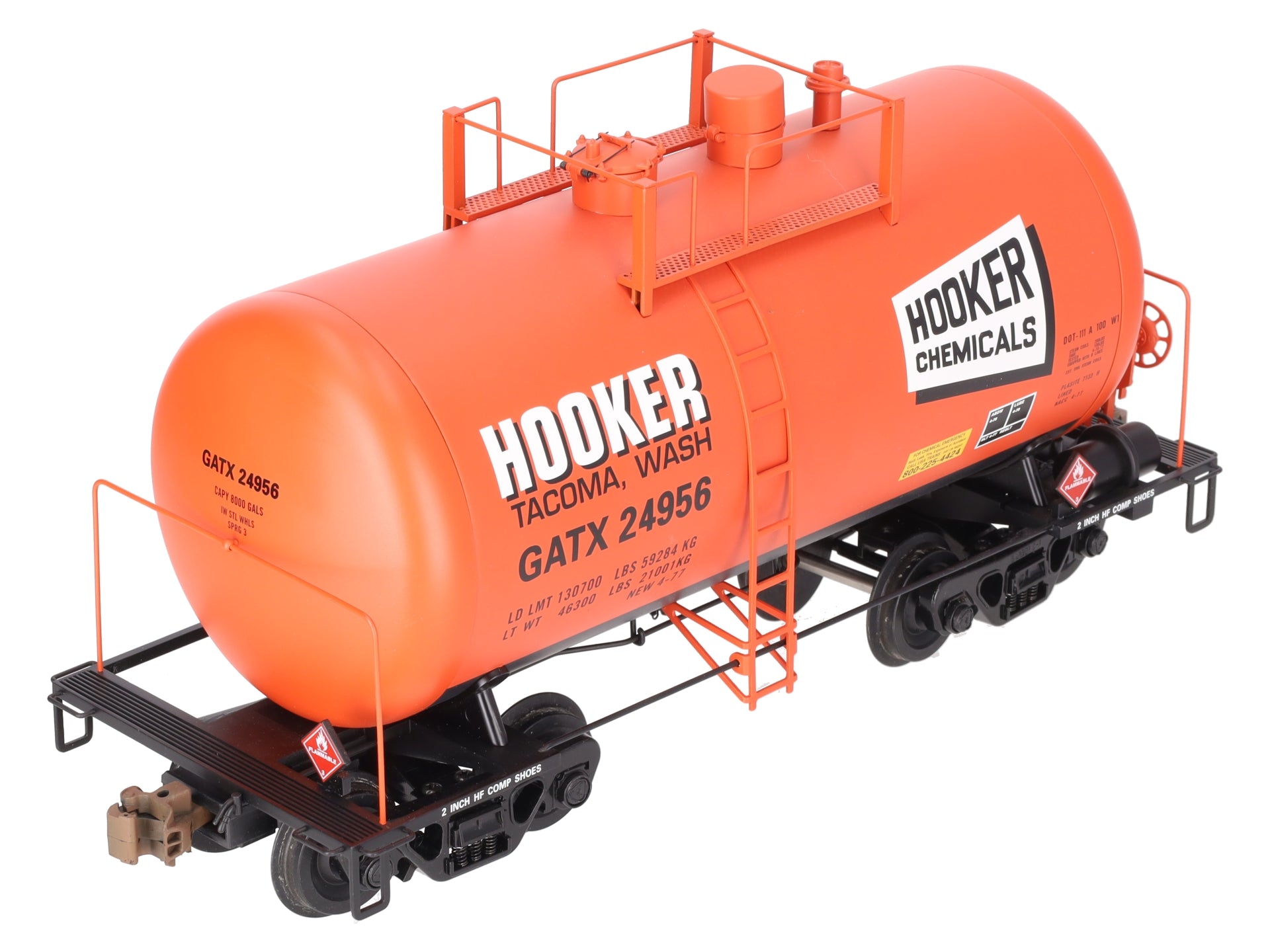 USA Trains R15206 G Hooker Chemicals Beer Can Tank Car #24956 (Metal Wheels) LN/Box