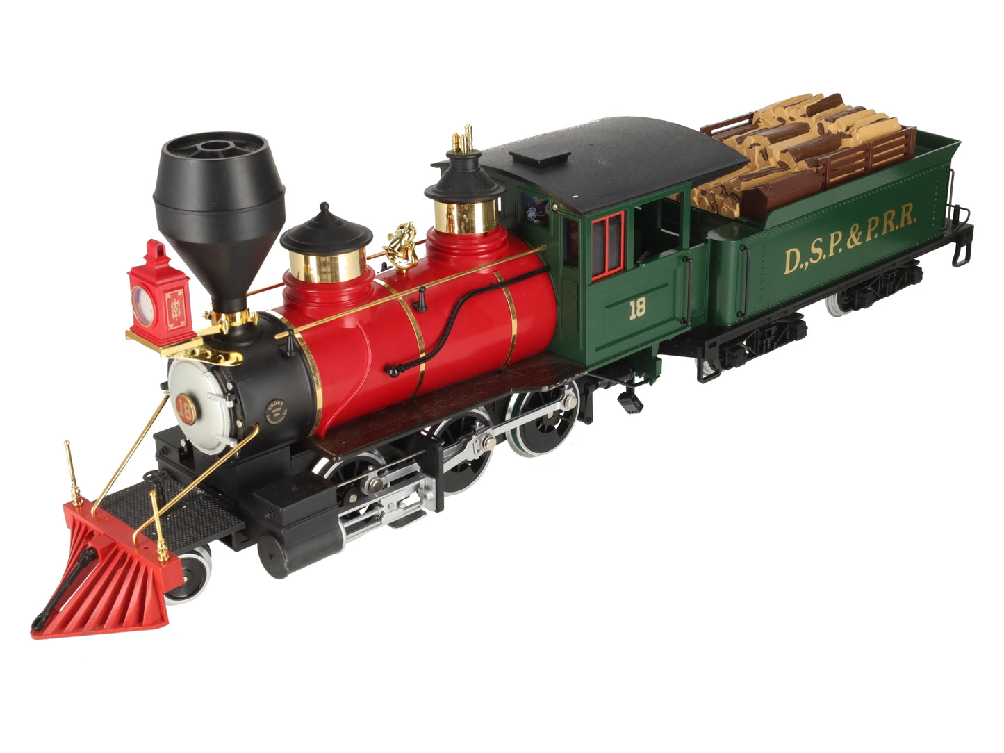 LGB 2018D G Scale DSP&PRR 2-6-0 Mogul Steam Locomotive & Tender #18 EX/Box