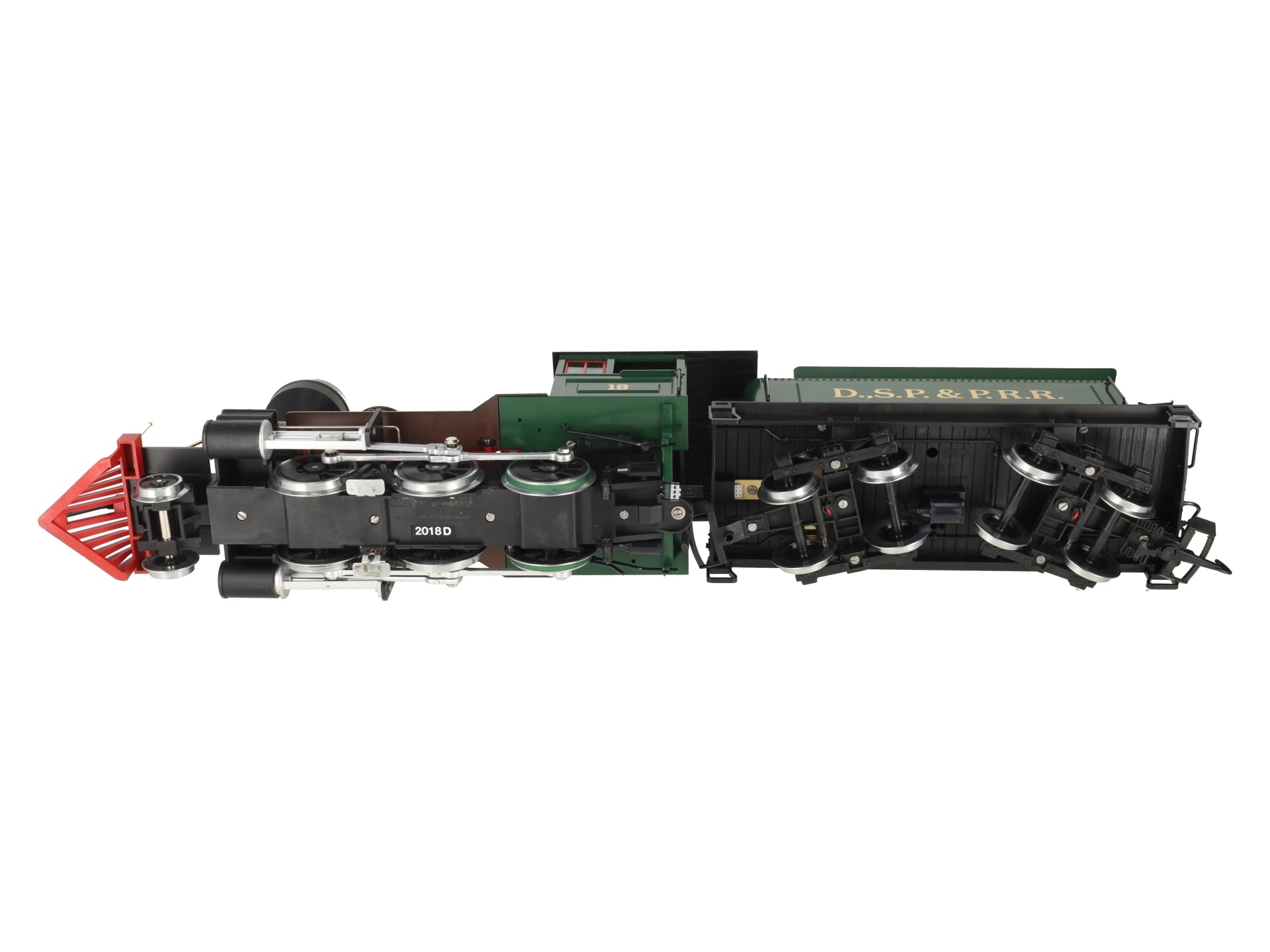 LGB 2018D G Scale DSP&PRR 2-6-0 Mogul Steam Locomotive & Tender #18 EX/Box