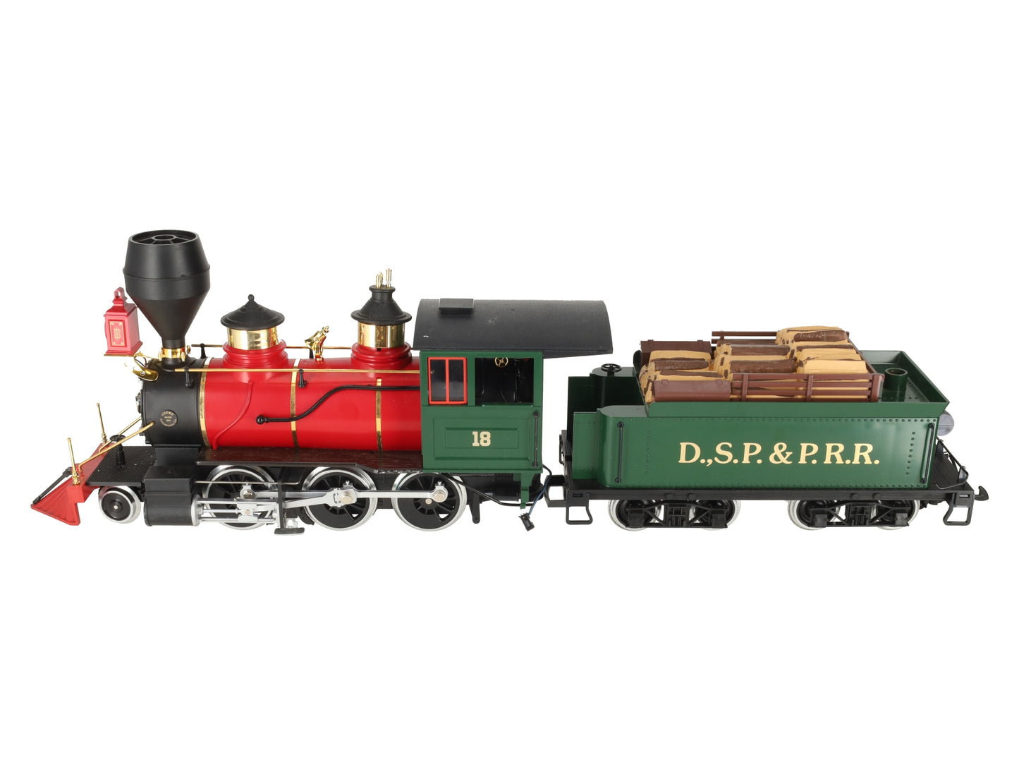 LGB 2018D G Scale DSP&PRR 2-6-0 Mogul Steam Locomotive & Tender #18 EX/Box