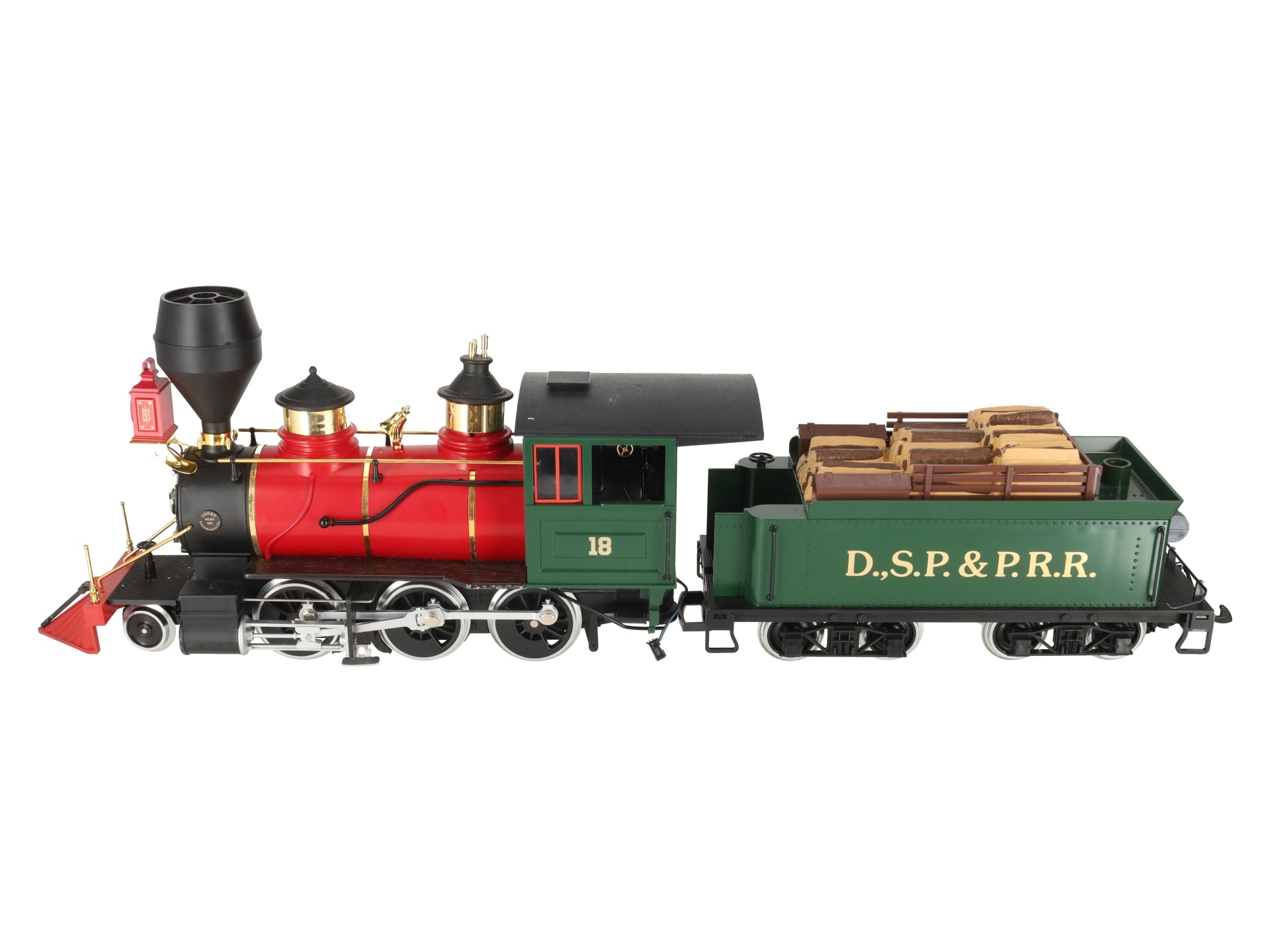 LGB 2018D G Scale DSP&PRR 2-6-0 Mogul Steam Locomotive & Tender #18 EX/Box