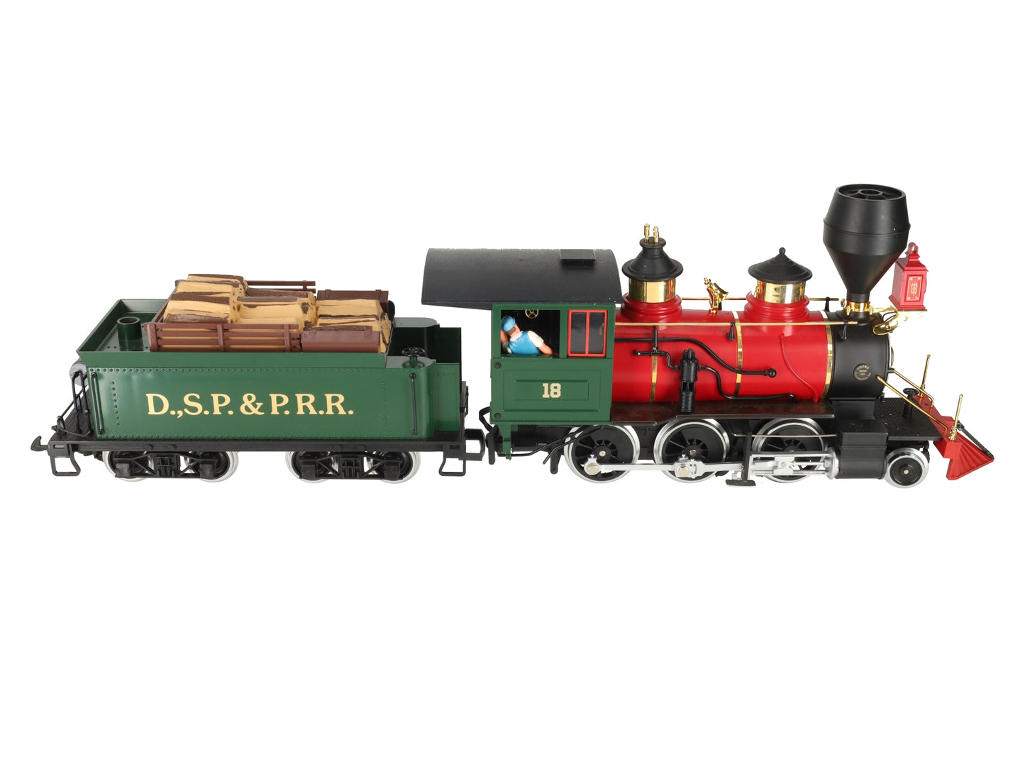 LGB 2018D G Scale DSP&PRR 2-6-0 Mogul Steam Locomotive & Tender #18 EX/Box