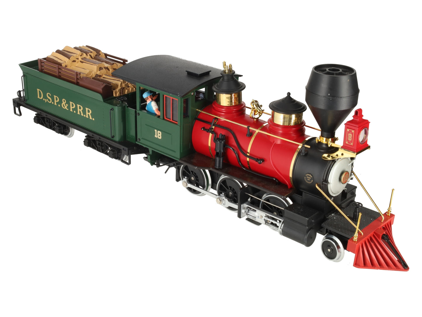 LGB 2018D G Scale DSP&PRR 2-6-0 Mogul Steam Locomotive & Tender #18 EX/Box