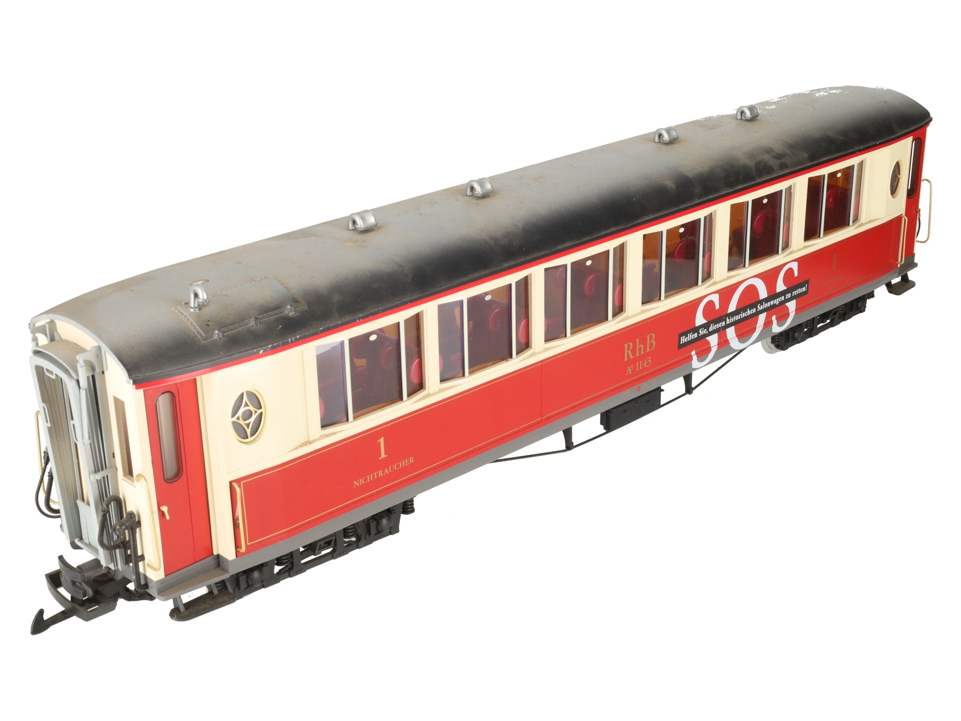 LGB 30653 RhB 1143 Passenger Car - Metal Wheels EX/Box