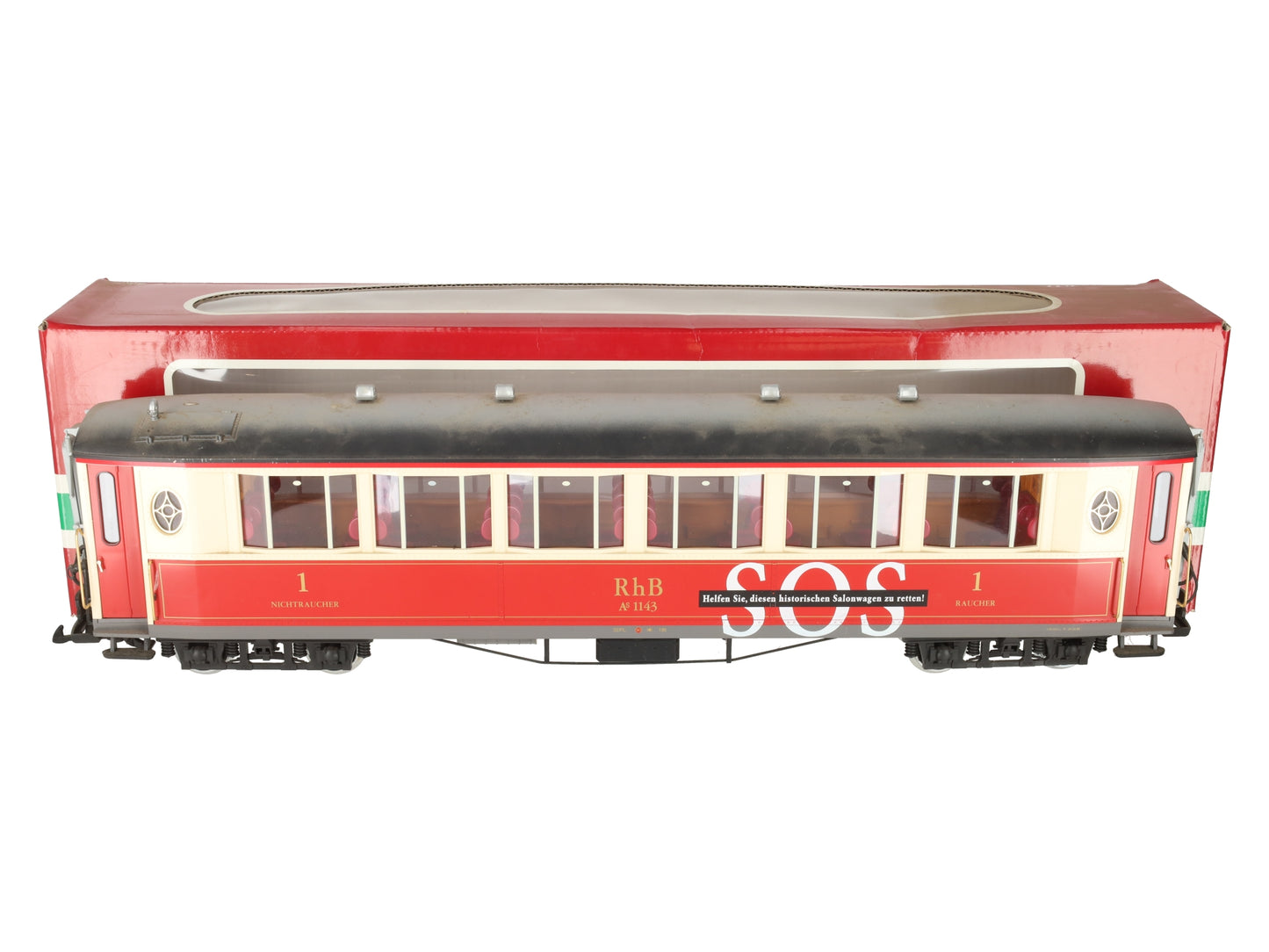 LGB 30653 RhB 1143 Passenger Car - Metal Wheels EX/Box