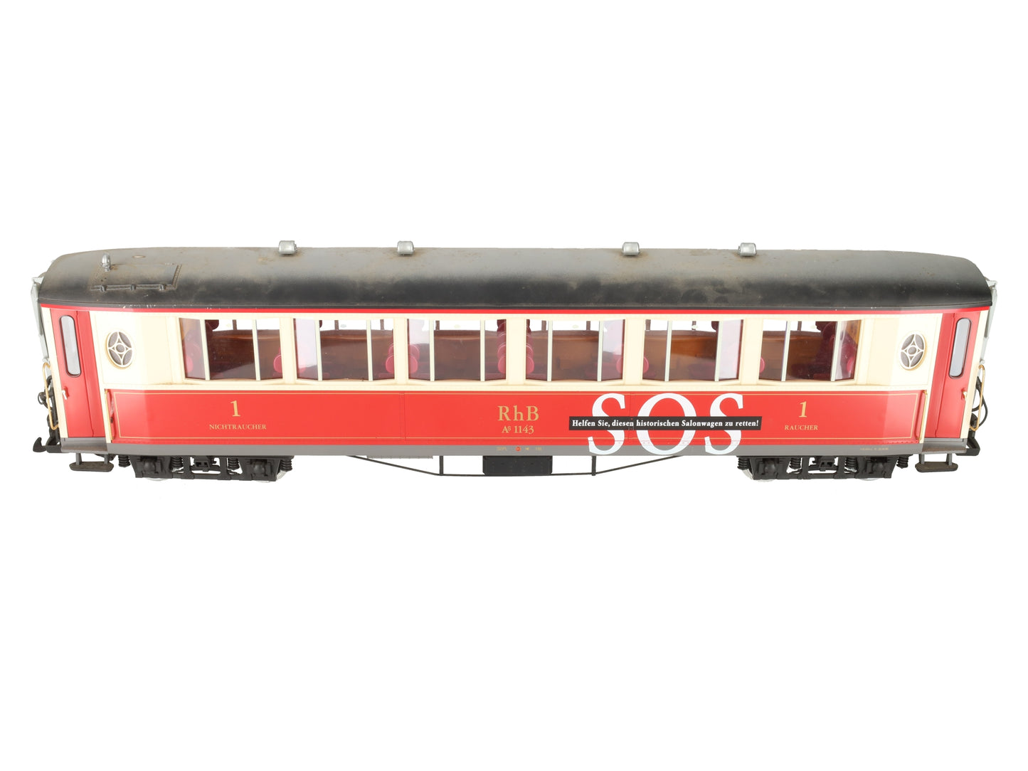 LGB 30653 RhB 1143 Passenger Car - Metal Wheels EX/Box