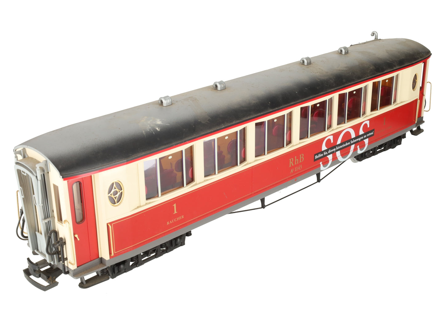 LGB 30653 RhB 1143 Passenger Car - Metal Wheels EX/Box