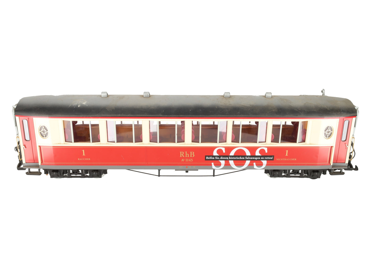 LGB 30653 RhB 1143 Passenger Car - Metal Wheels EX/Box
