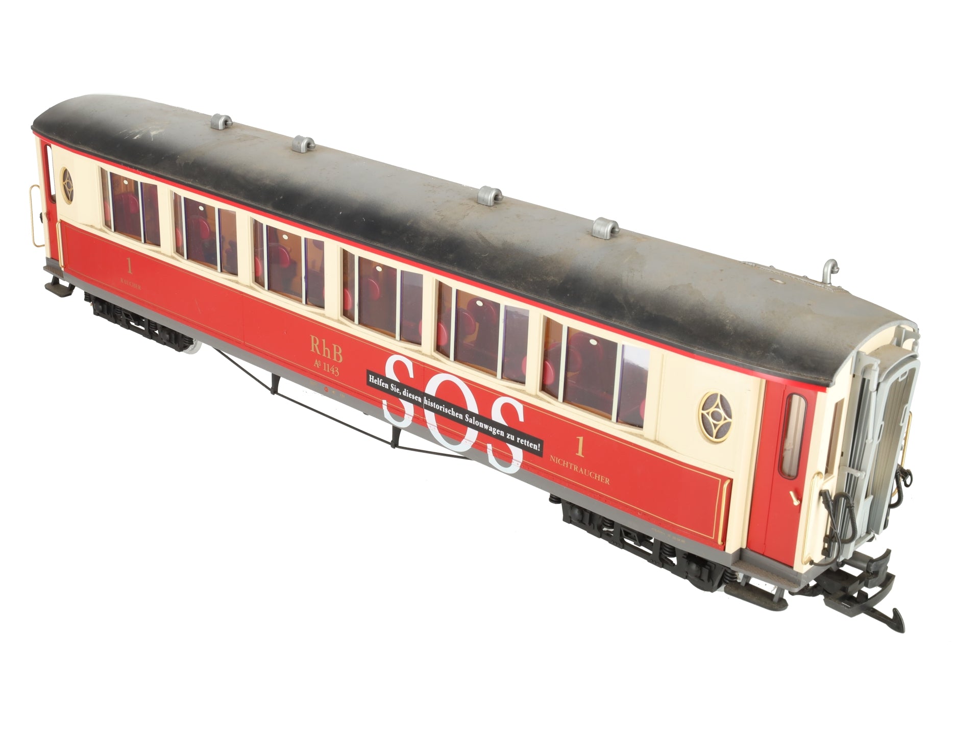 LGB 30653 RhB 1143 Passenger Car - Metal Wheels EX/Box