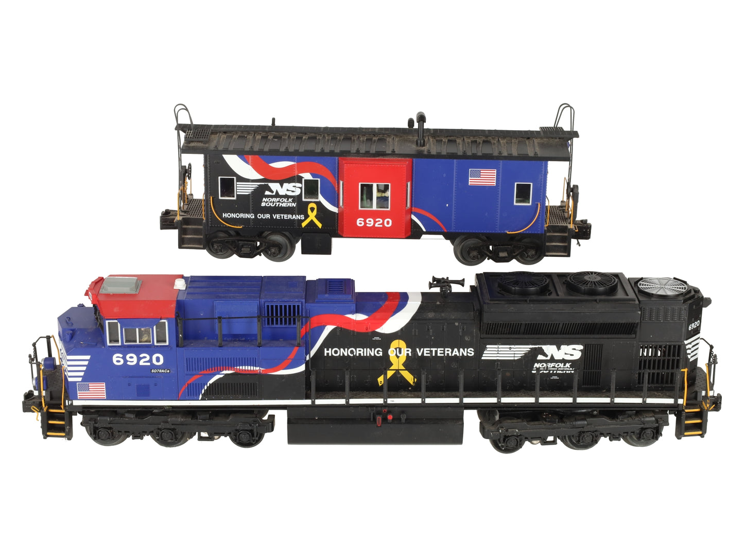 MTH 30-20362-1 NS "Support Veterans" SD70ACe Diesel Engine & Caboose 3.0 #6920 EX/Box