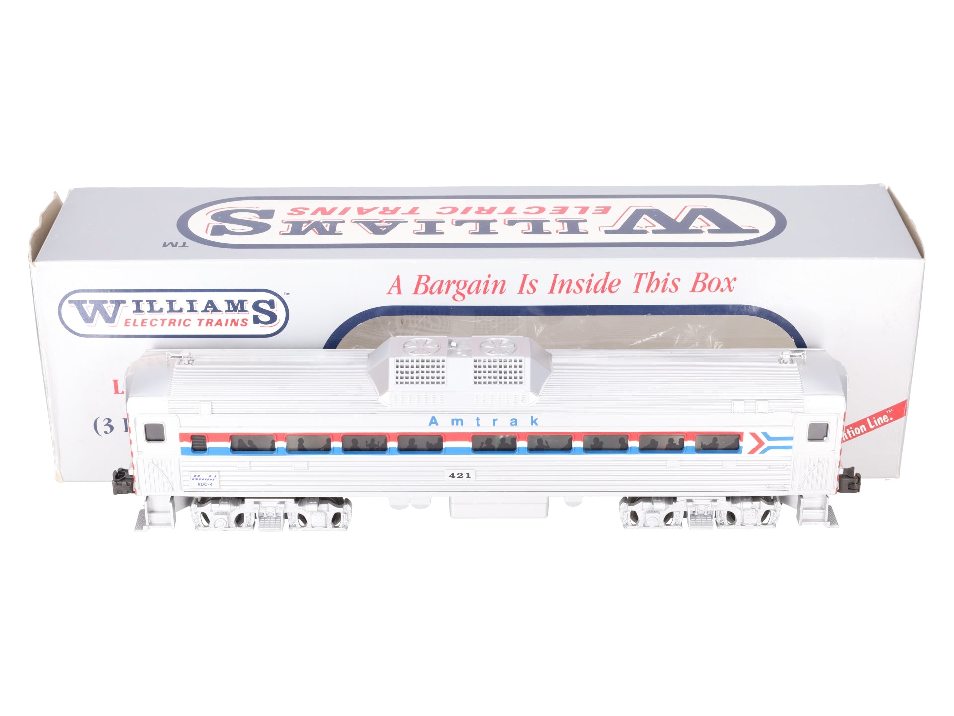 Williams 421 O Gauge Amtrak Powered  RDC-4 Diesel Car #421 EX/Box