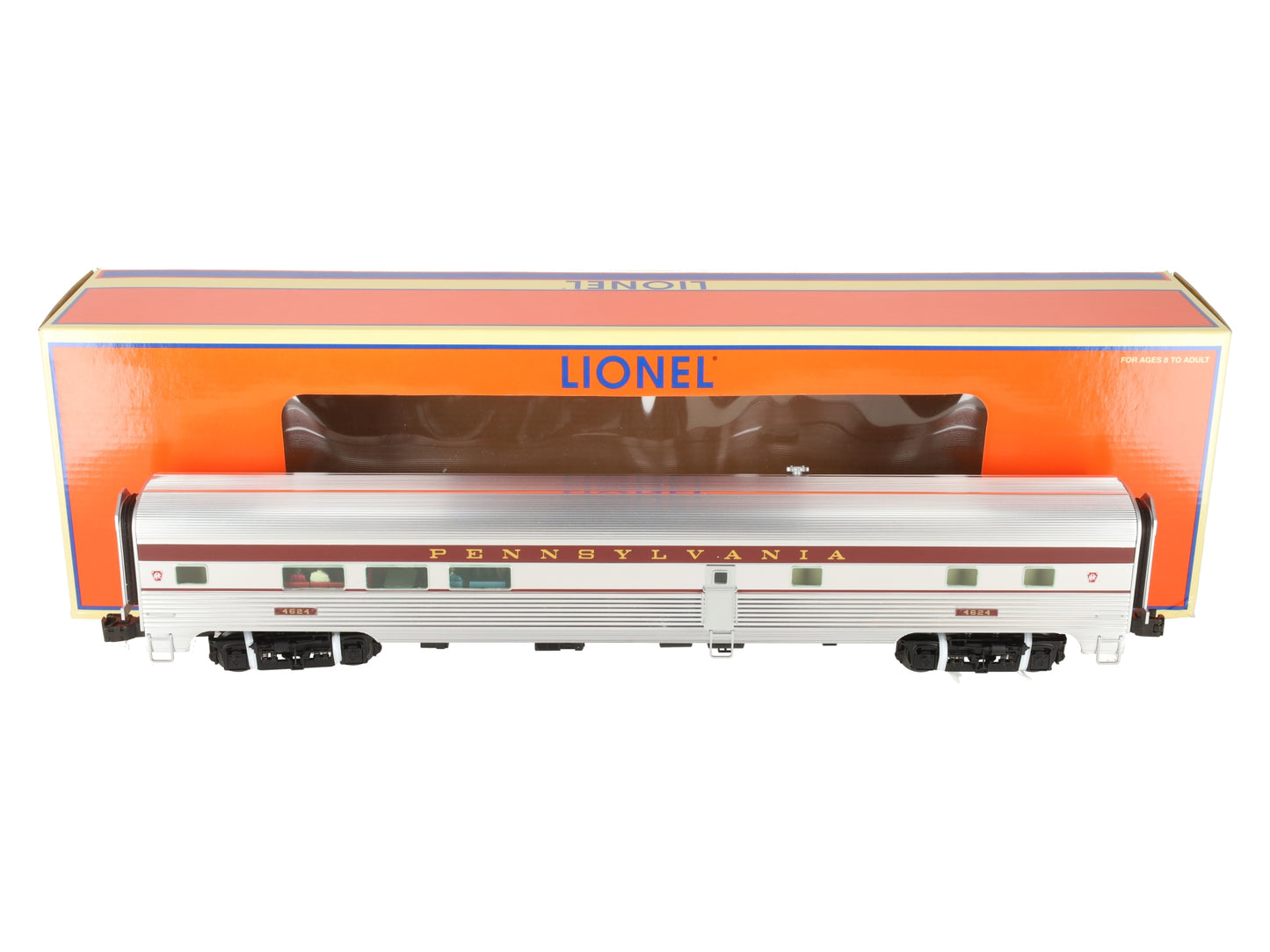 Lionel 6-25458 O Pennsylvania Aluminum Diner Passenger Car #4624 w/StationSounds EX/Box