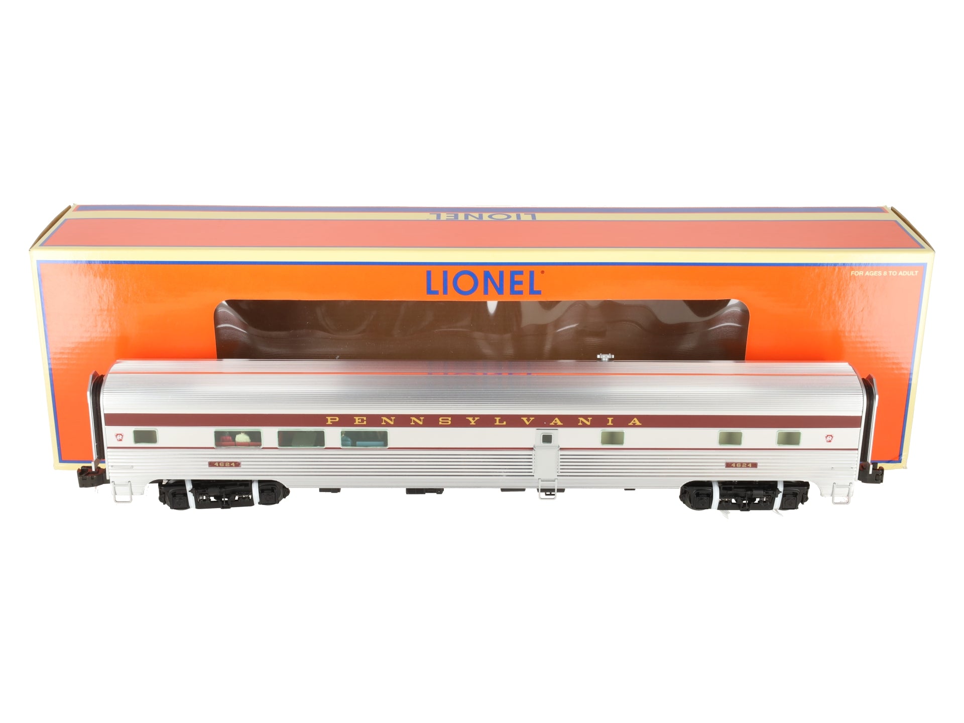 Lionel 6-25458 O Pennsylvania Aluminum Diner Passenger Car #4624 w/StationSounds EX/Box