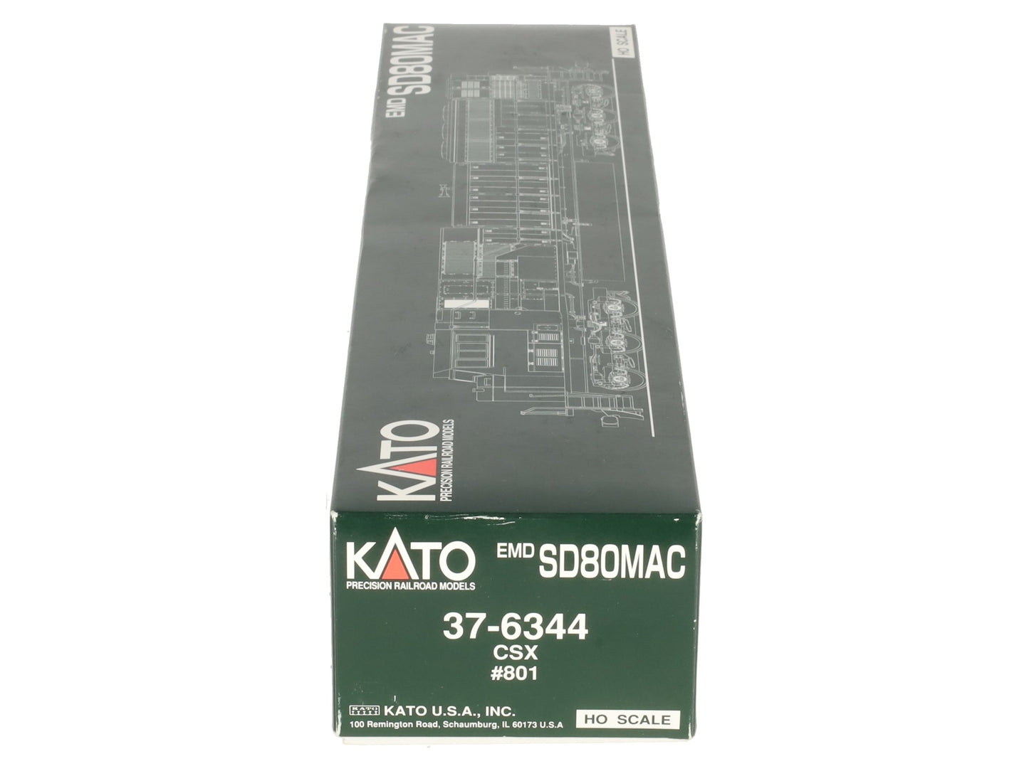 Kato 37-6344 HO Scale CSX EMD SD80MAC Diesel Locomotive #801 LN/Box