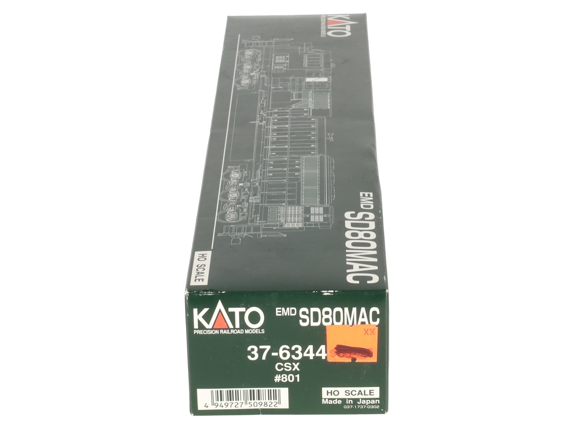 Kato 37-6344 HO Scale CSX EMD SD80MAC Diesel Locomotive #801 LN/Box