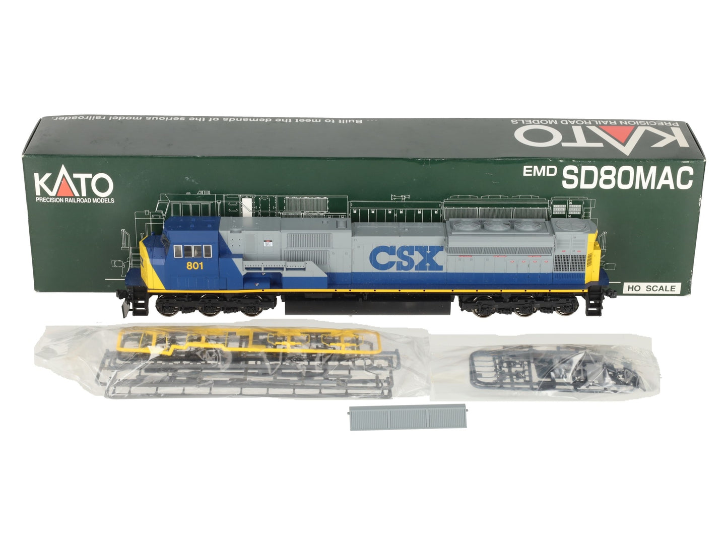 Kato 37-6344 HO Scale CSX EMD SD80MAC Diesel Locomotive #801 LN/Box