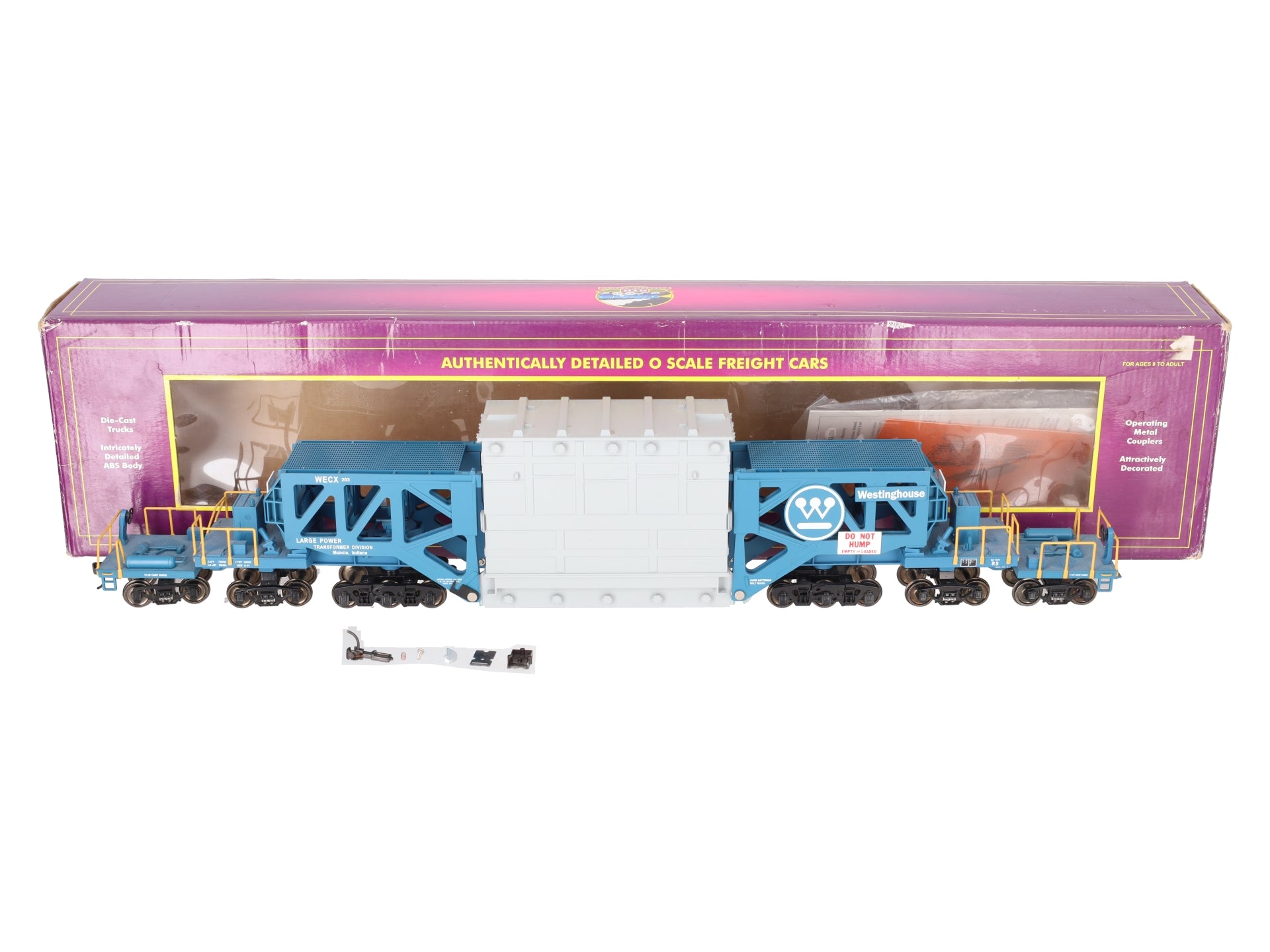 MTH 20-98232 O Gauge Westinghouse Schnabel Flatcar #203 w/ Transformer VG/Box