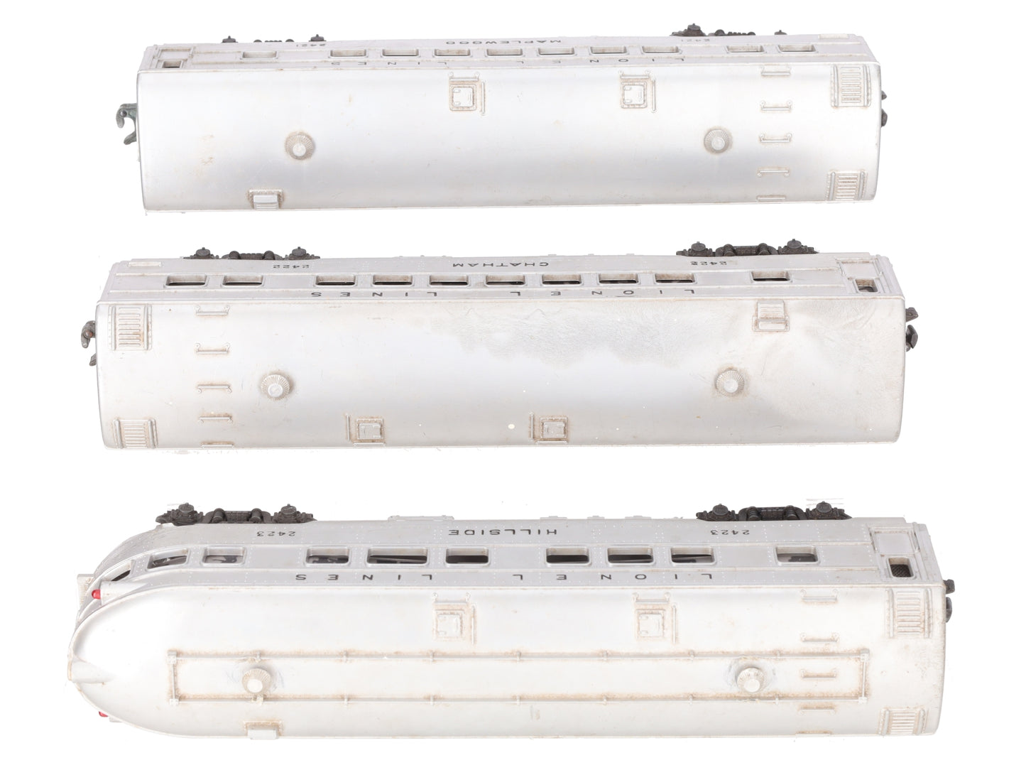 Lionel O Vintage Lionel Lines Passenger Cars: #2421, #2422, #2423 [3] VG