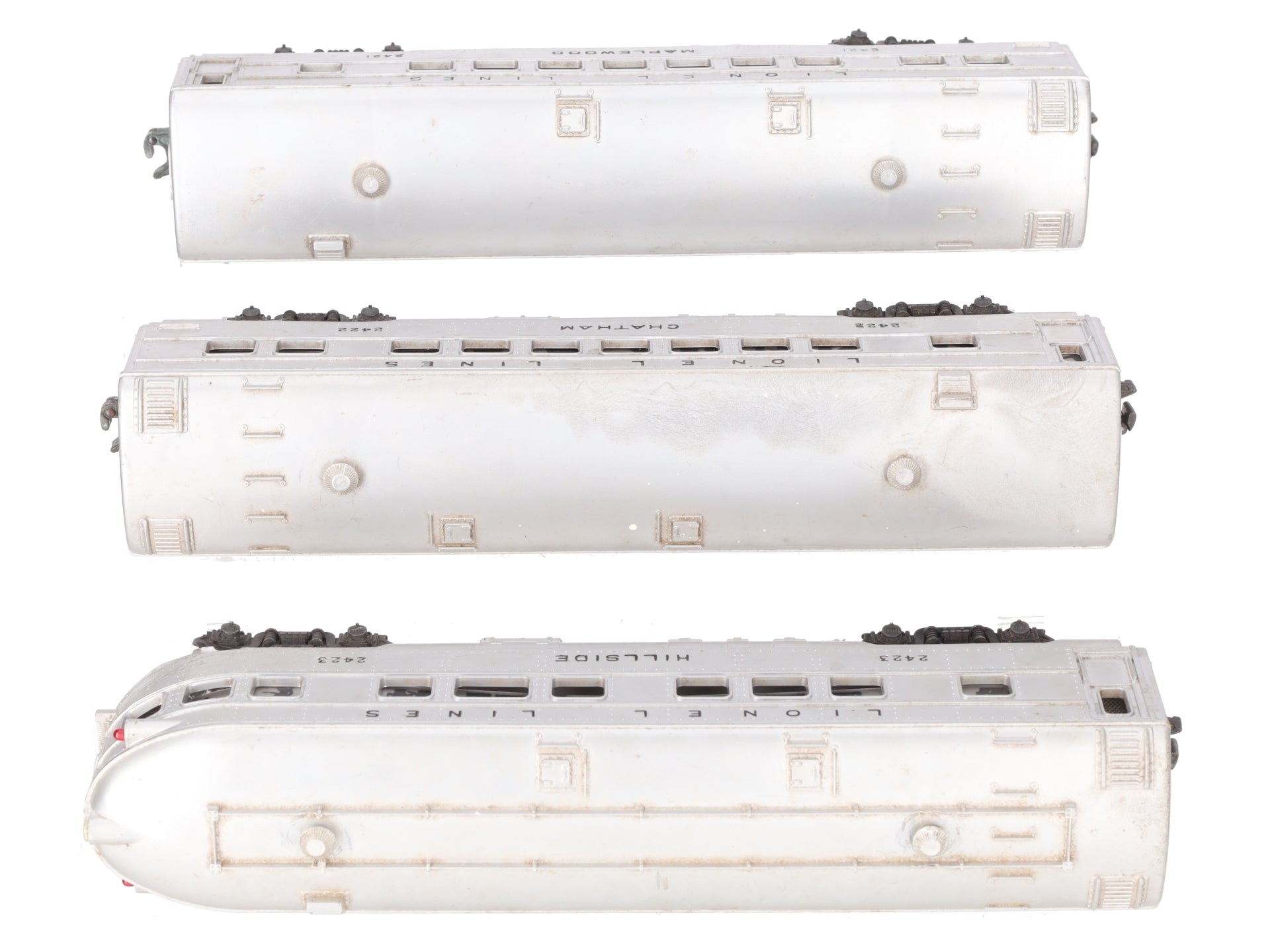 Lionel O Vintage Lionel Lines Passenger Cars: #2421, #2422, #2423 [3] VG
