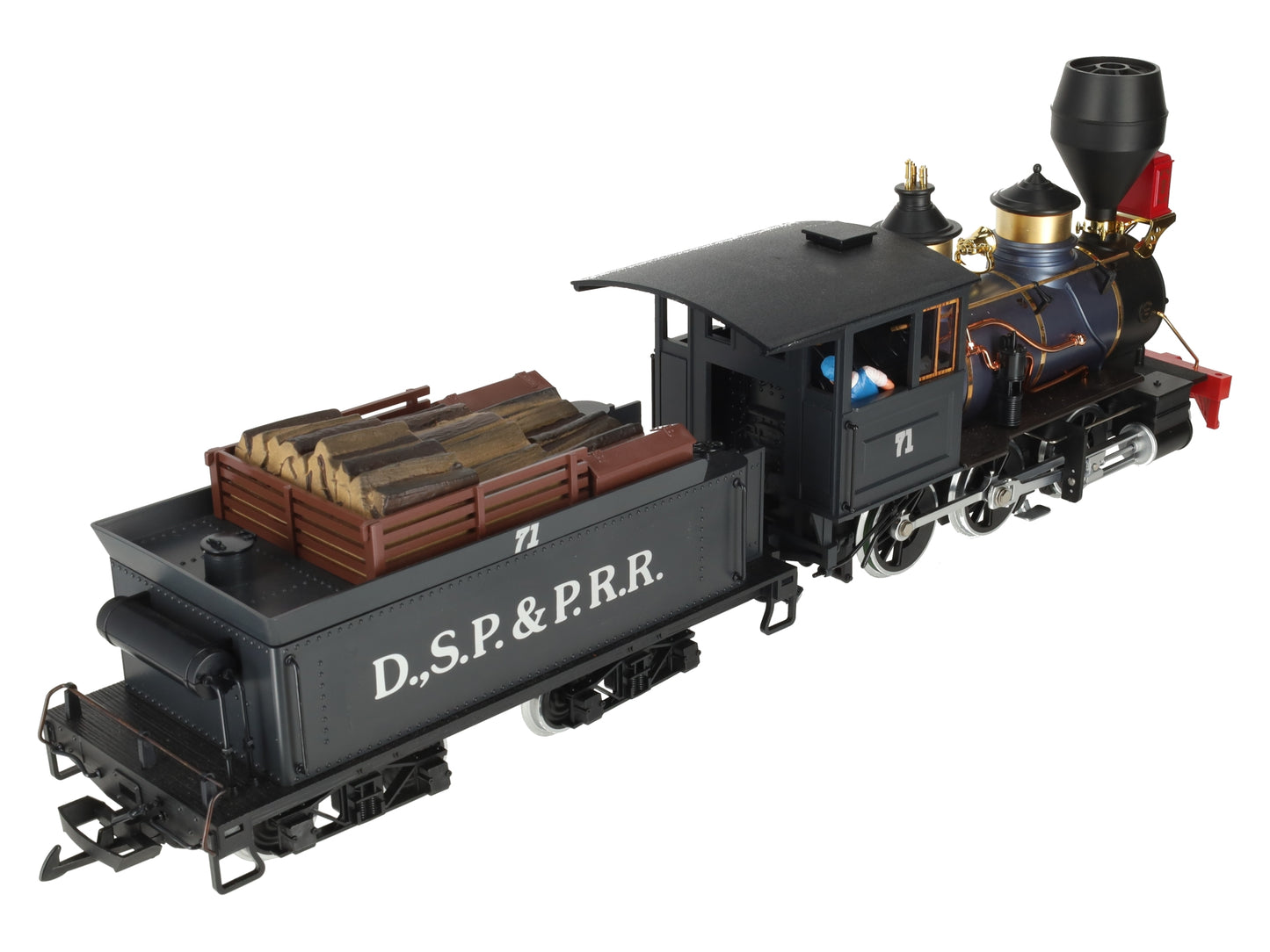 LGB 2028D G Scale DSP&P 2-6-0 Mogul Steam Locomotive & Tender #71 EX/Box