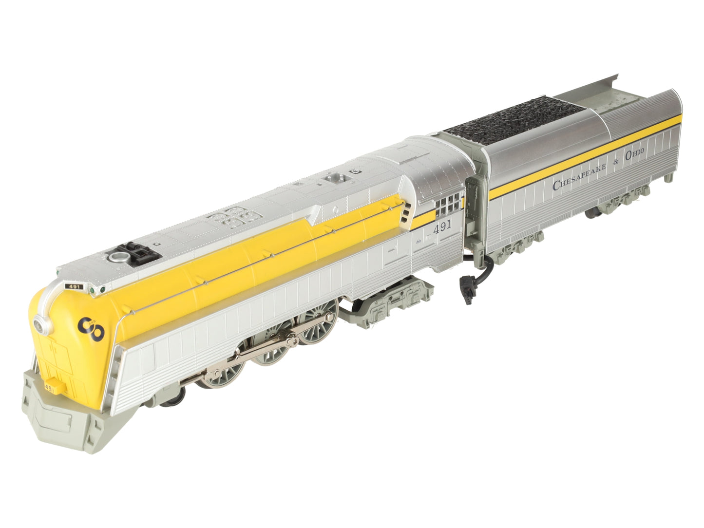 MTH 30-1161-1 O C&O Streamlined Hudson Steam Locomotive & Tender w/PS1 #491 EX/Box