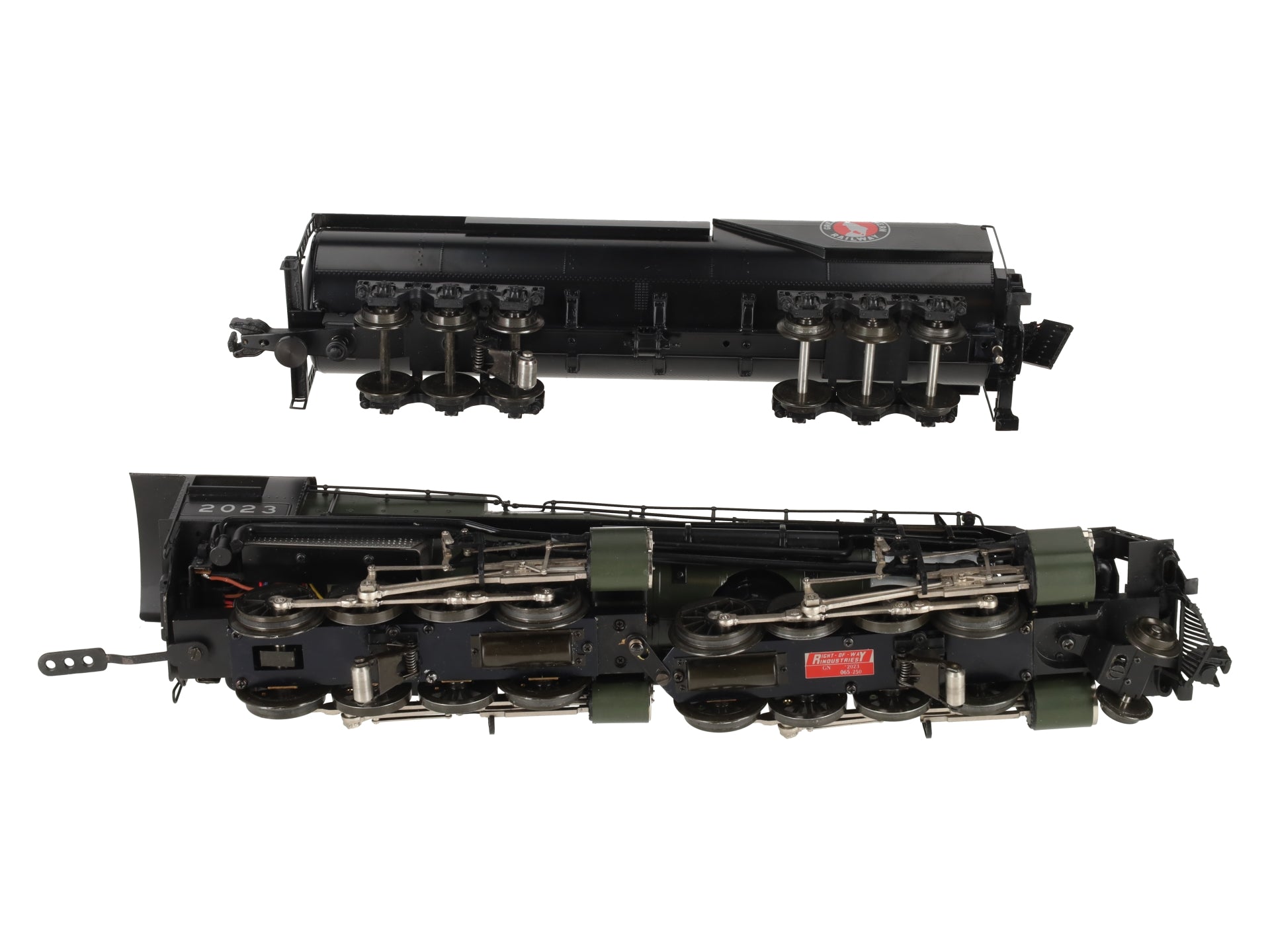 Right-of-Way 5002 BRASS Great Northern 2-8-8-0 Steam Loco and Tender #2023 VG/Box