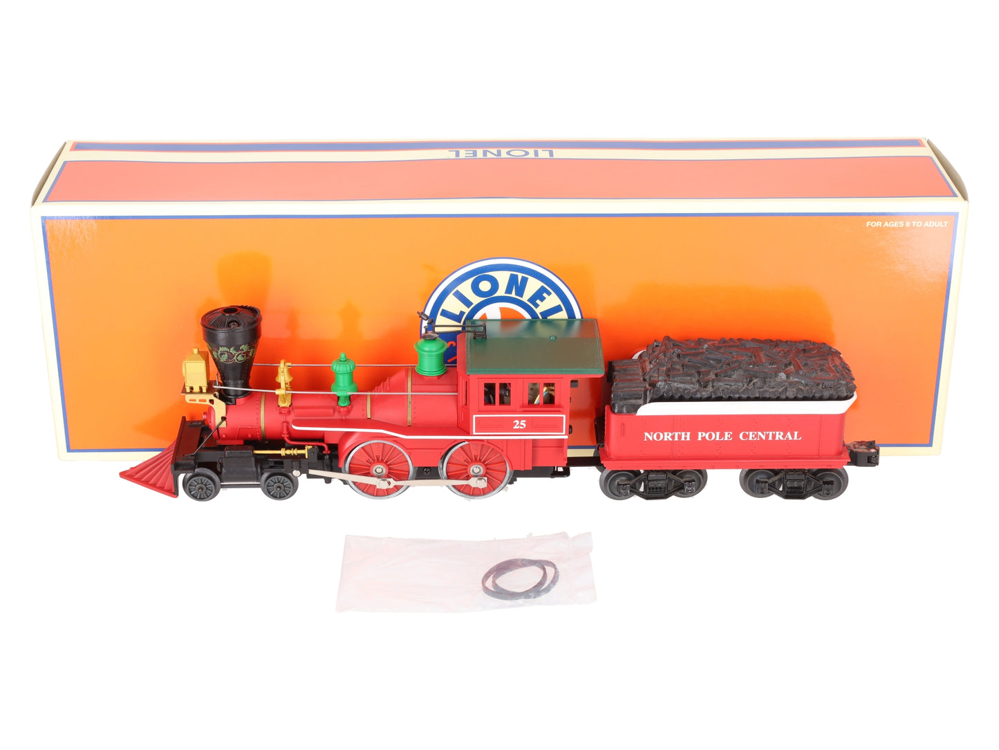 Lionel 6-18732 O North Pole 4-4-0 Steam Locomotive & Tender #25 EX/Box