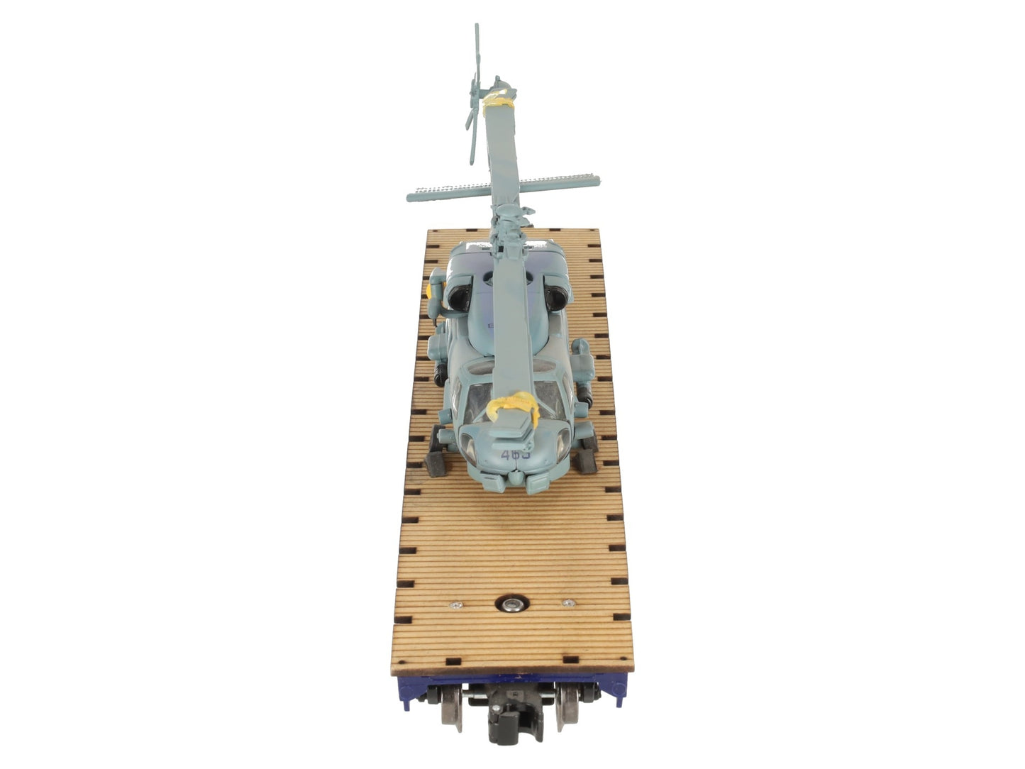 Menards 279-3398 O US Navy Flatcar w/ Navy Helicopter #02677 EX/Box