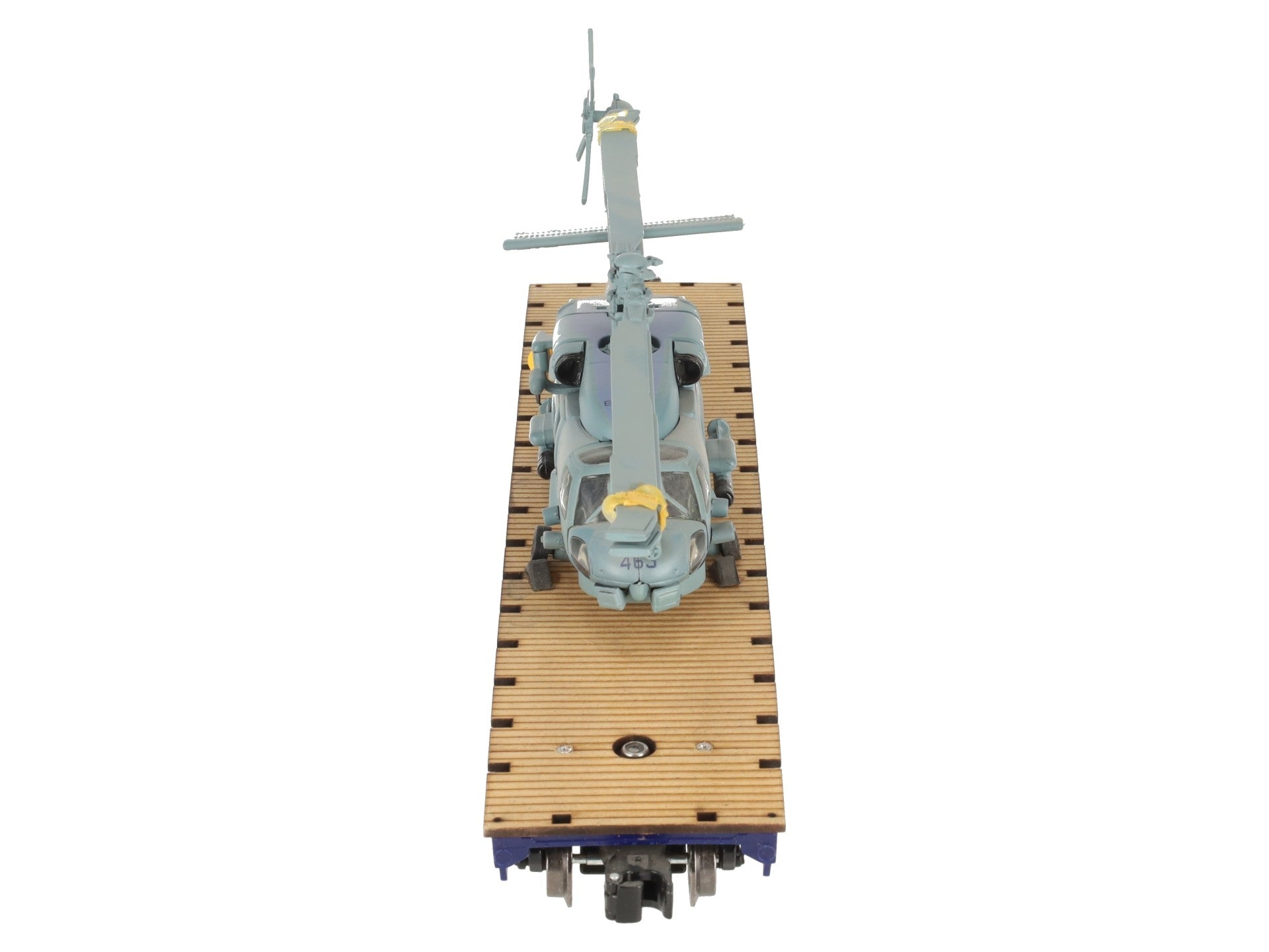 Menards 279-3398 O US Navy Flatcar w/ Navy Helicopter #02677 EX/Box