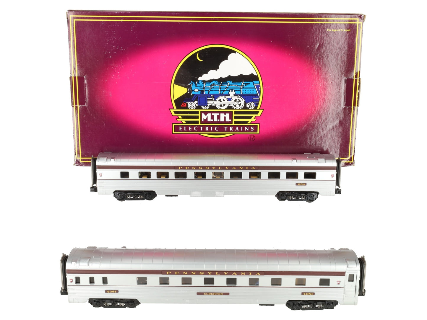 MTH 20-66072 O Pennsylvania 70' Streamlined Slpr/Diner Passenger Set (Set of 2) EX/Box