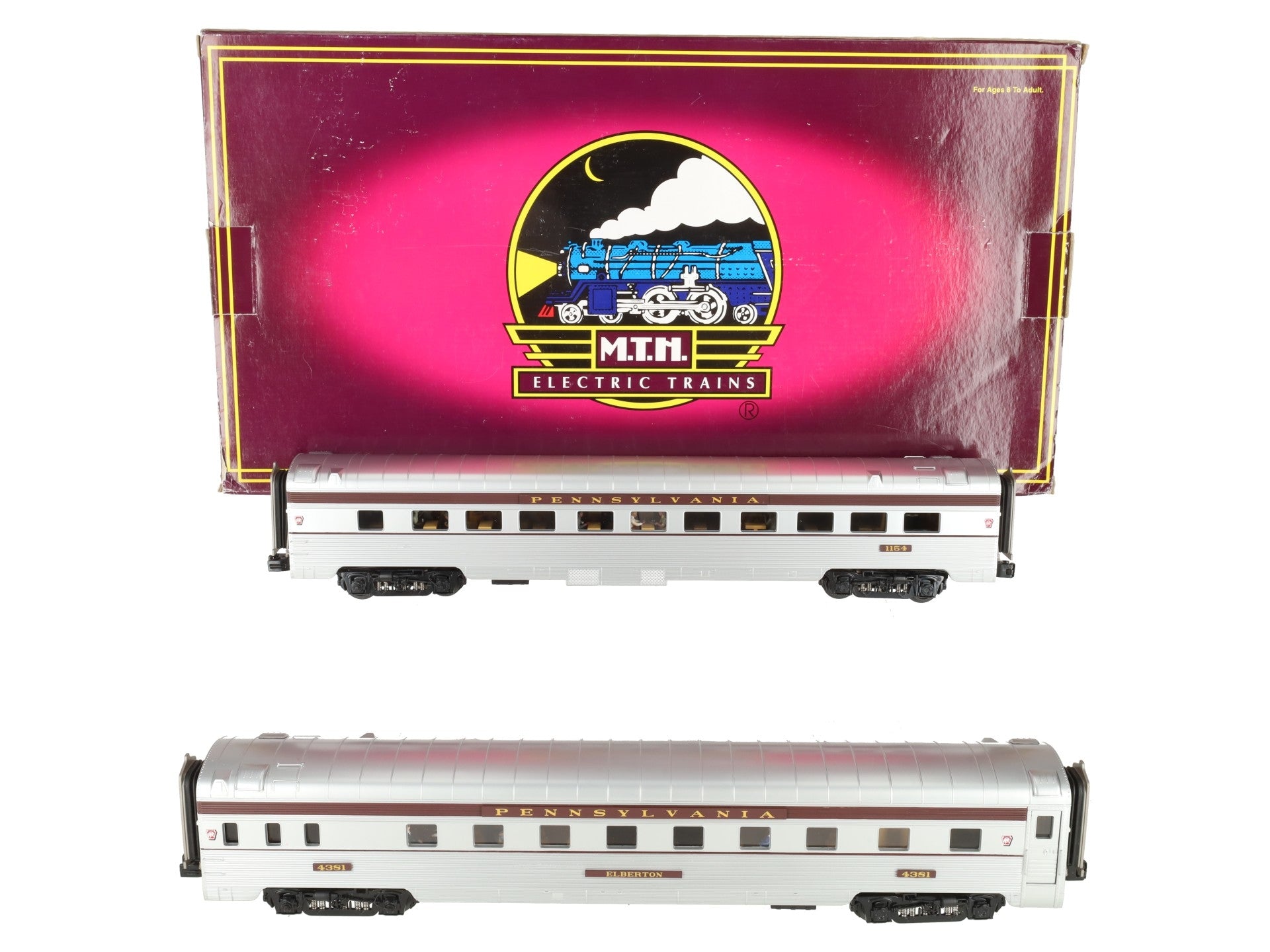 MTH 20-66072 O Pennsylvania 70' Streamlined Slpr/Diner Passenger Set (Set of 2) EX/Box