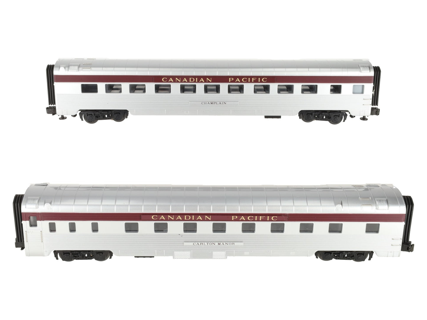 MTH 20-6647 O CP 70' Streamlined Sleeper/Diner Passenger Car Set (Set of 2) EX/Box
